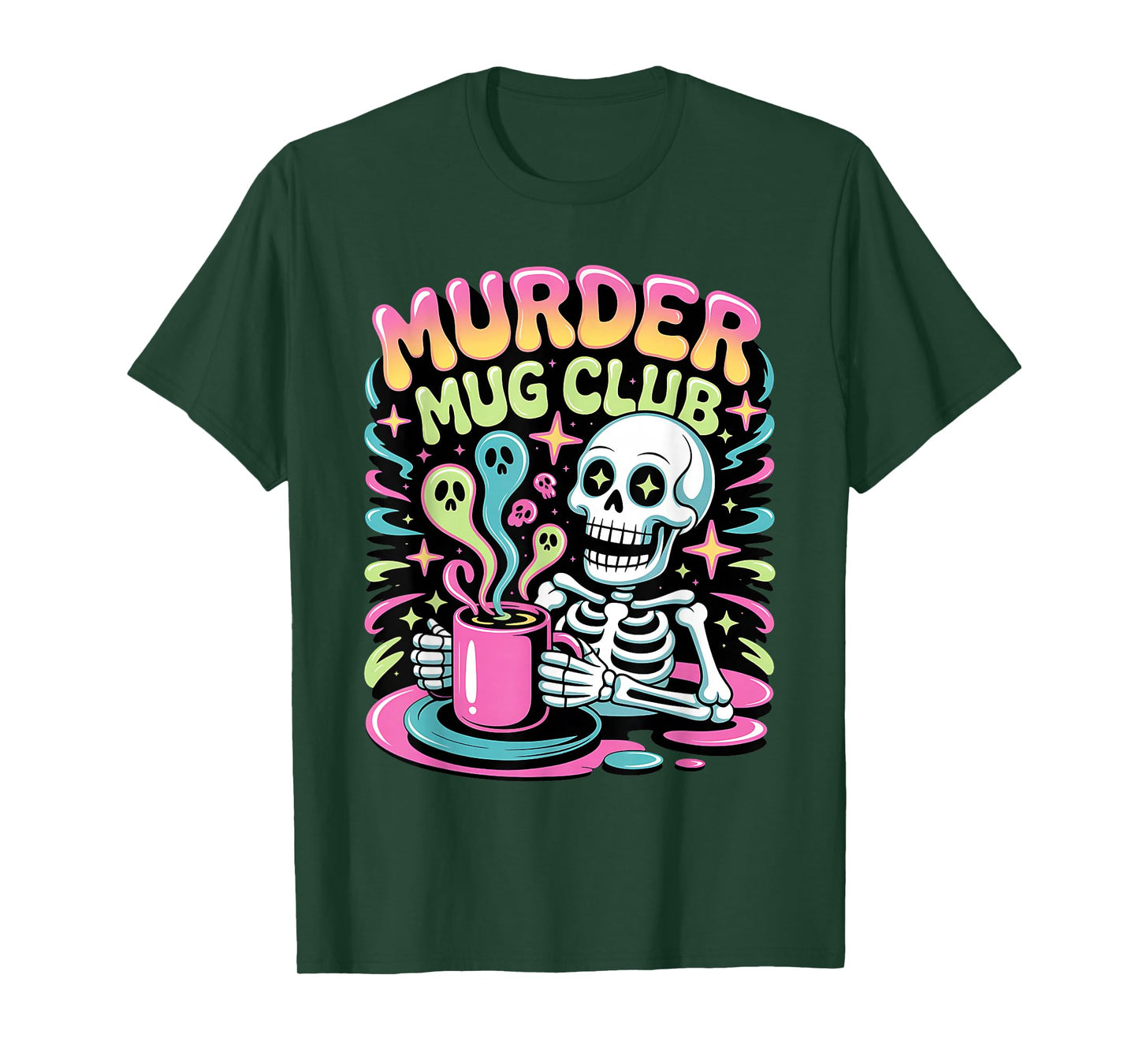 Murder Mug Club Halloween Skeleton Hot Chocolate Lovers T-Shirt