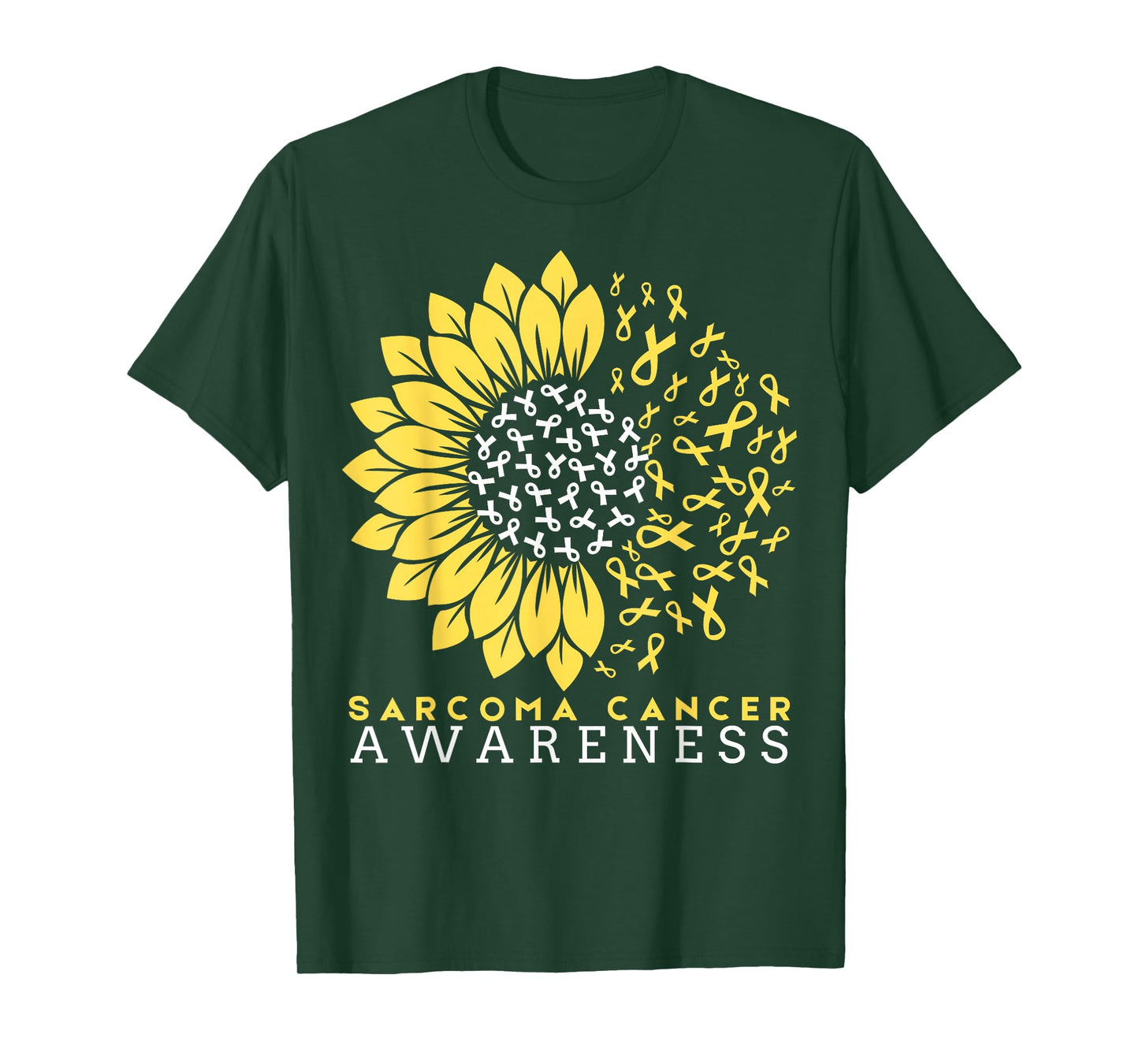 Sarcoma Bone Cancer Awareness Sunflower Ribbon Yellow T-Shirt