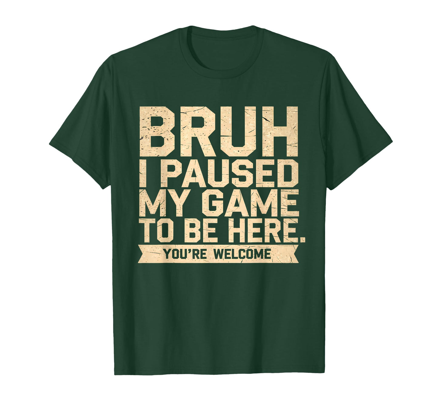 Funny Skeleton Gamer Gaming Bruh I Paused My Game Boys Teens T-Shirt