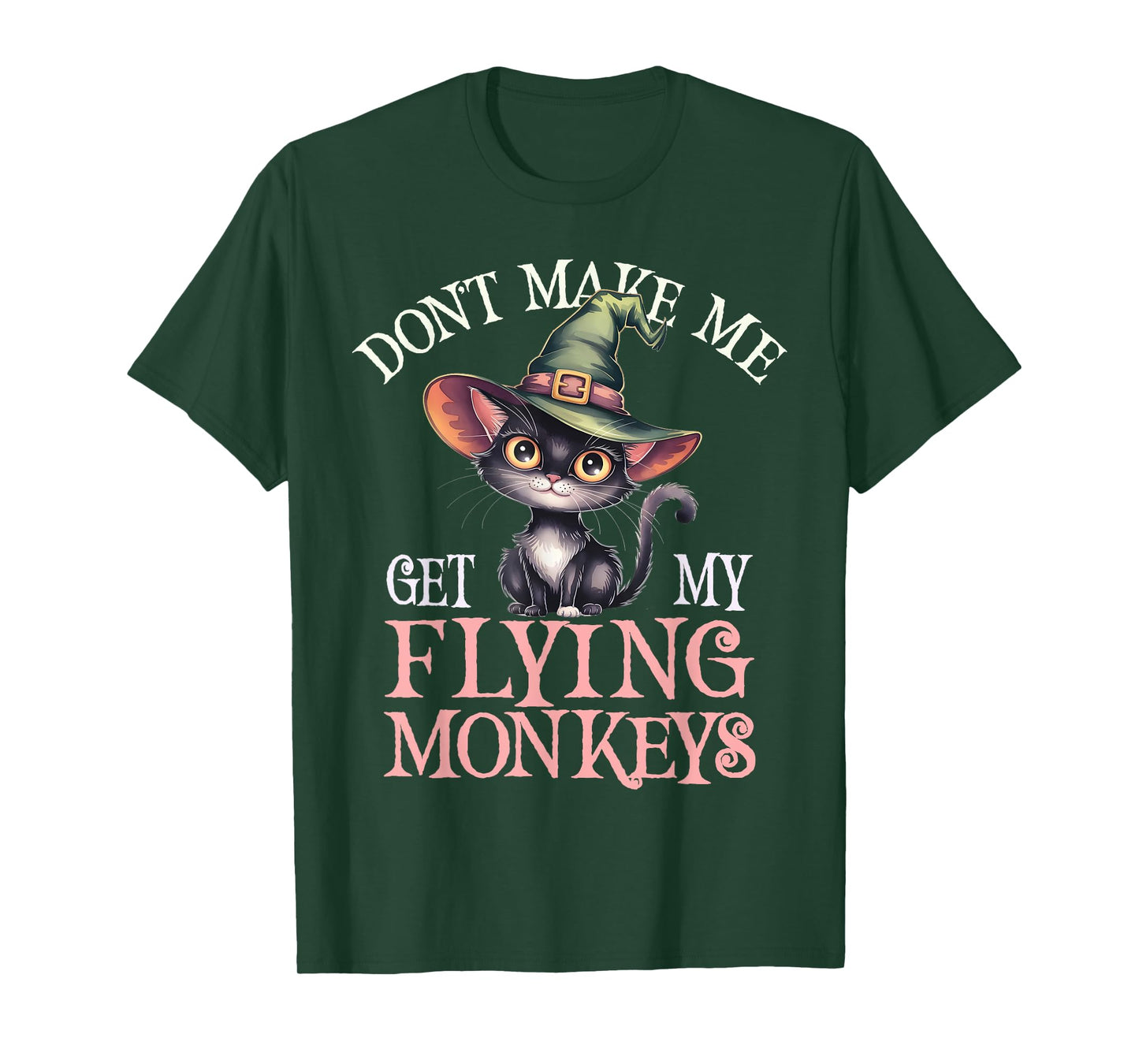 Cute Meowgical Flying Monkeys Cat Wizard Creepy Warlock 1693 T-Shirt
