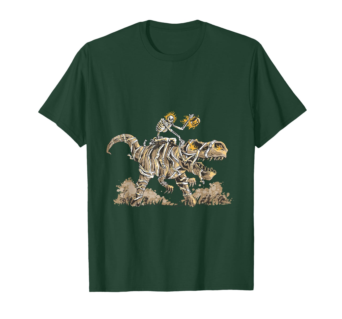 Spooky Dinosaur Halloween Outfit Skeleton Riding Mummy T-Rex T-Shirt
