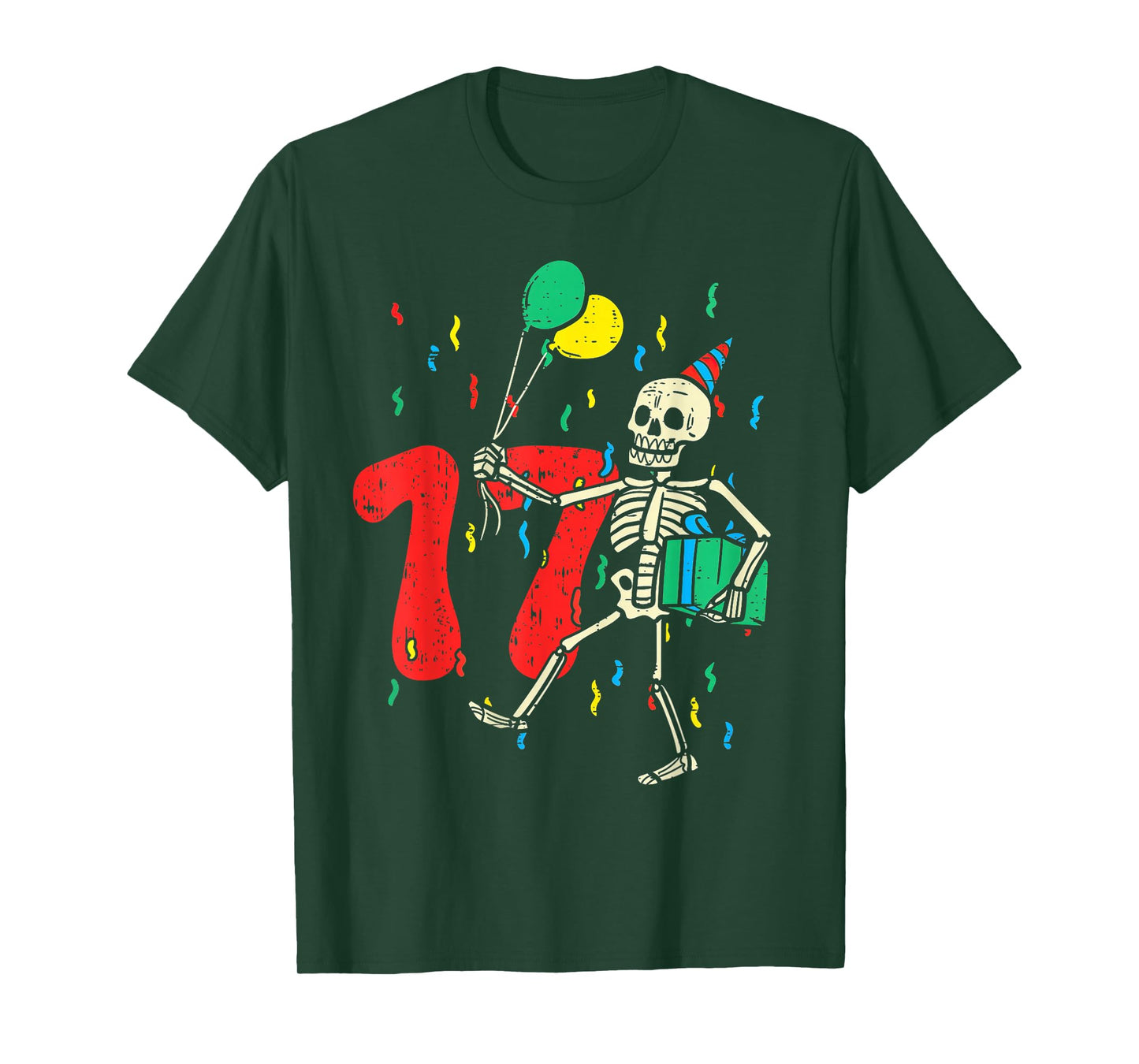 My 17th Birthday Skeleton Halloween 17 Year Old Funny Gift T-Shirt