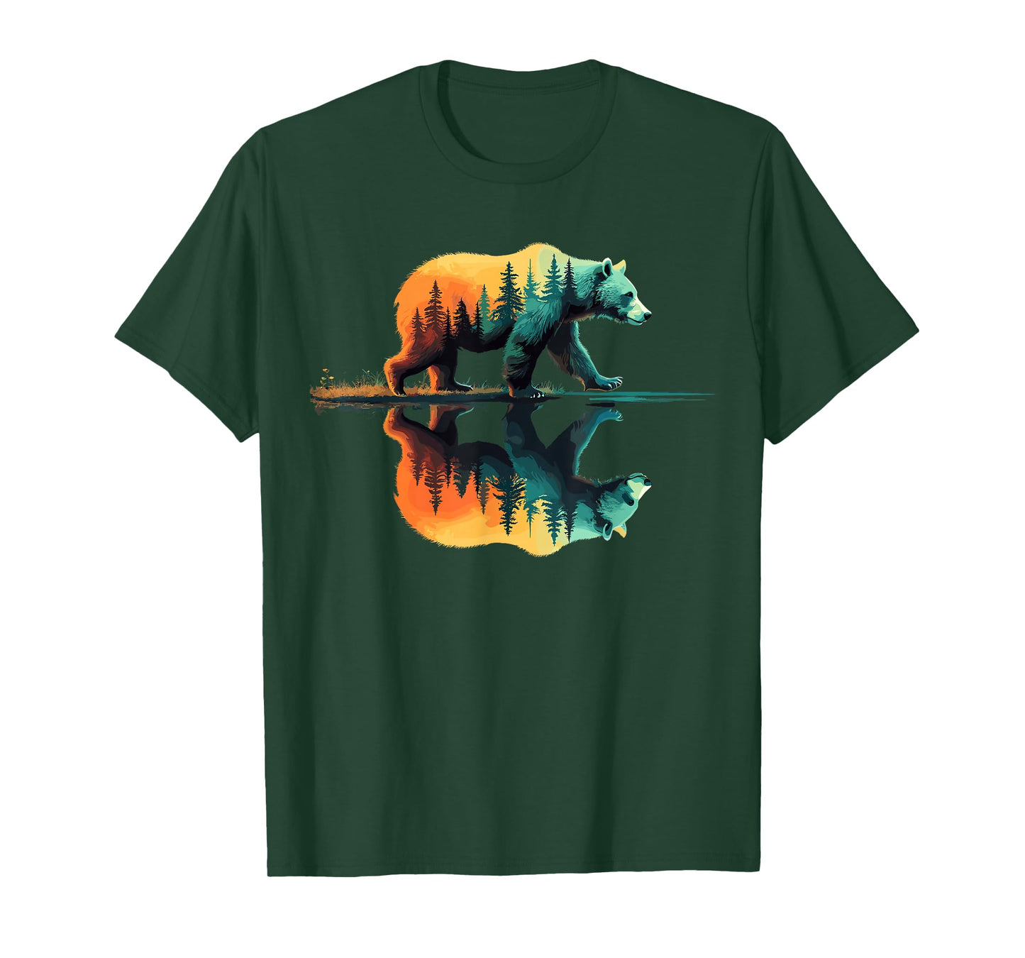 Nature Forest Mountains Trees Wildlife Bear T-Shirt