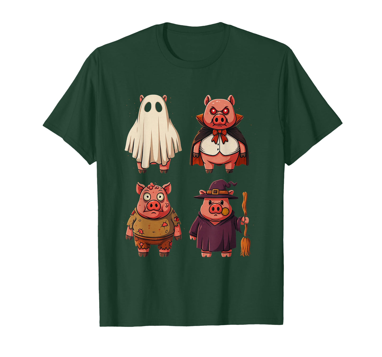 Funny Pig Ghost Witch Zombie Halloween Costume Boys & Girls T-Shirt
