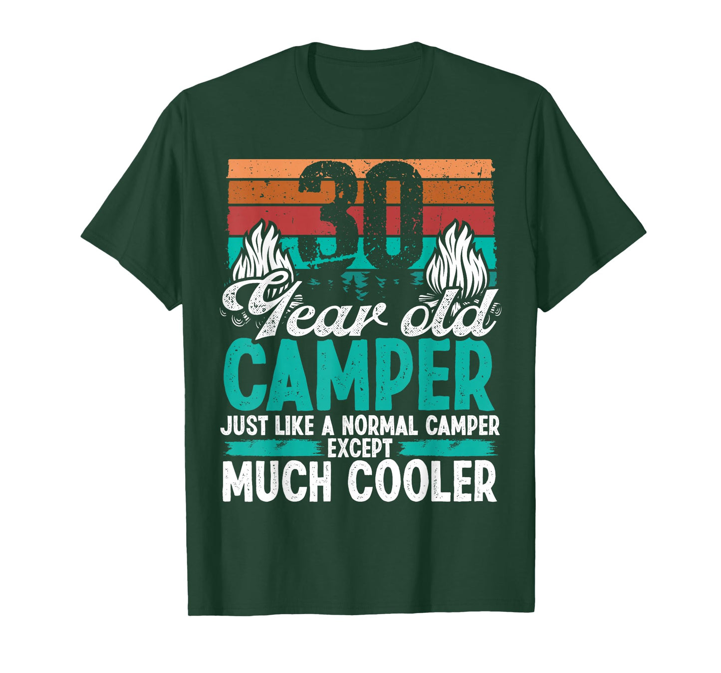 30 Year Old Camper Scouting Vintage Camping 30 Birthday T-Shirt