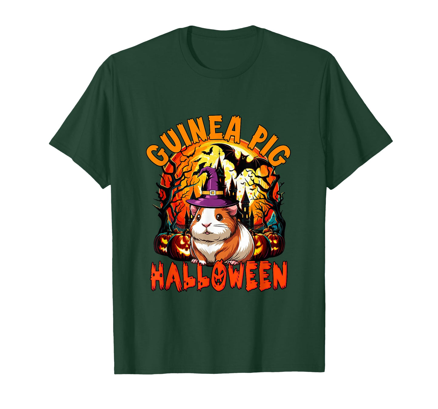 Guinea Pig Halloween Cosplay Witch Horror Carved Pumpkins T-Shirt