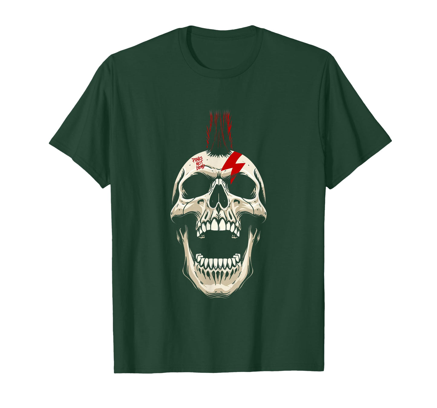Skeleton Punk Skull Mohawk Rock Metal Culture Music T-Shirt