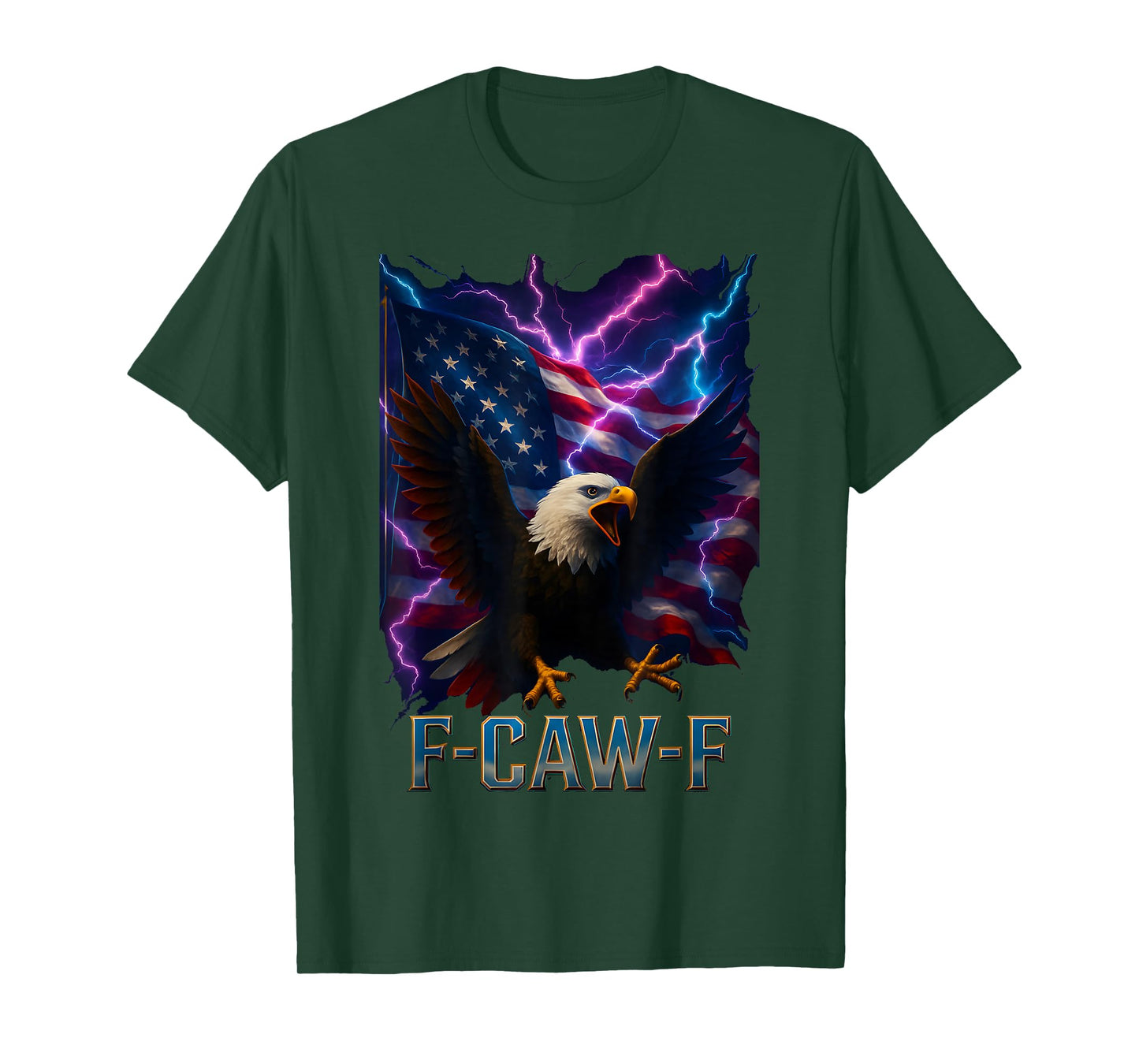 F Caw F Eagle American Flag Patriotic F-Caw-F Adult Humor T-Shirt