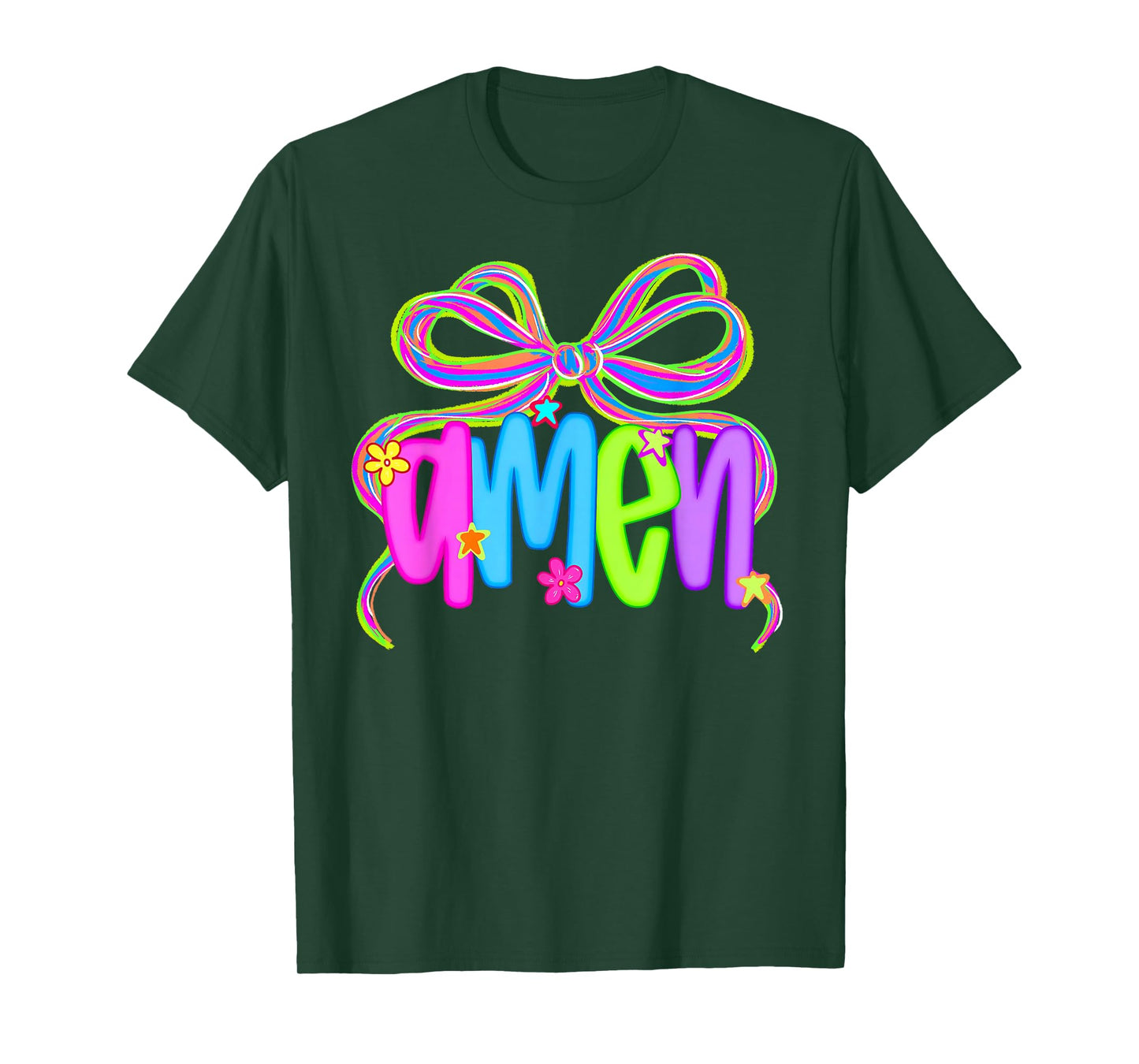 Amen Coquette Bow Jesus Bible Christian Faith Religious T-Shirt