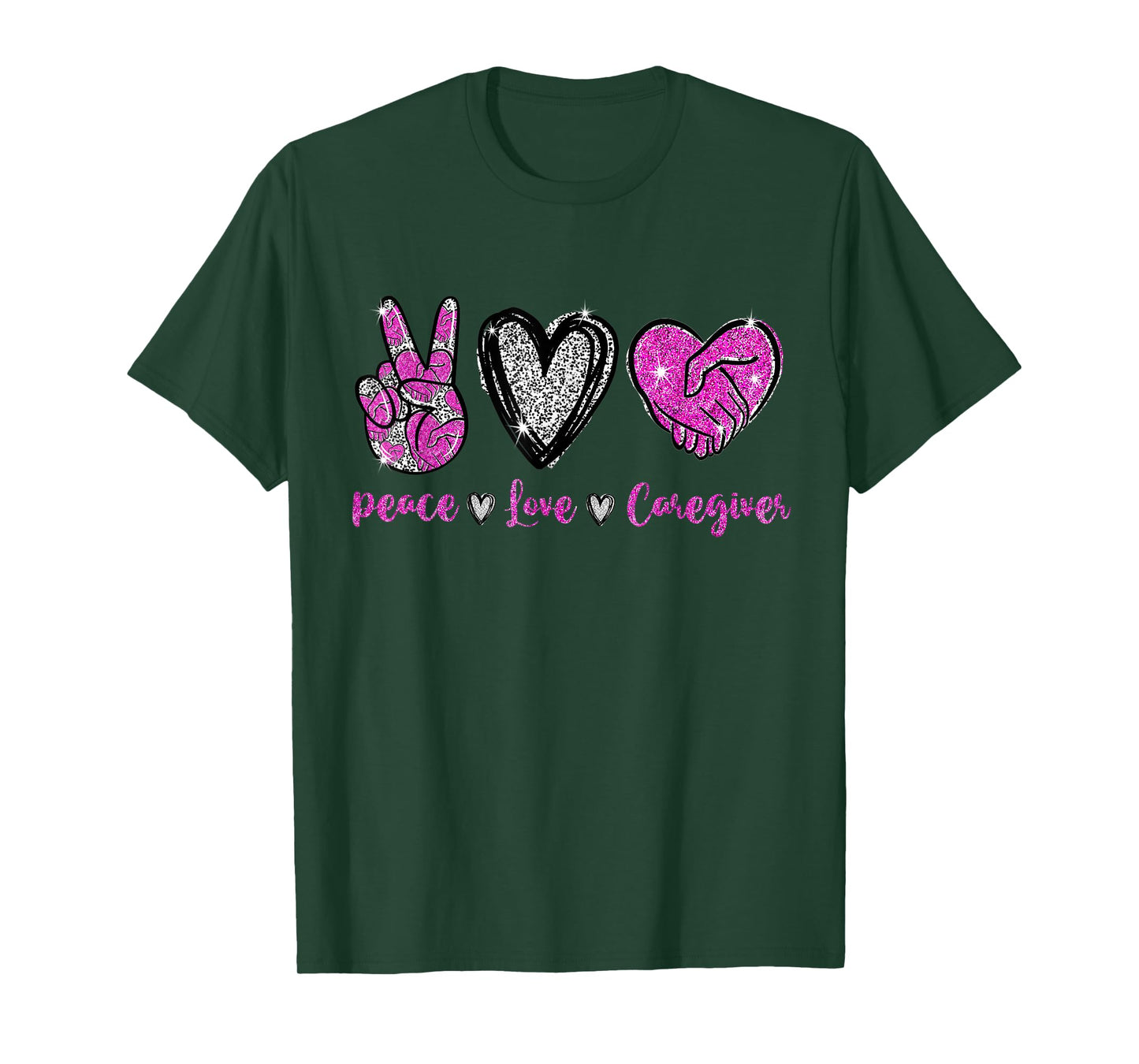 Peace Love Caregiver - Cute Caregiver Life Nurse T-Shirt