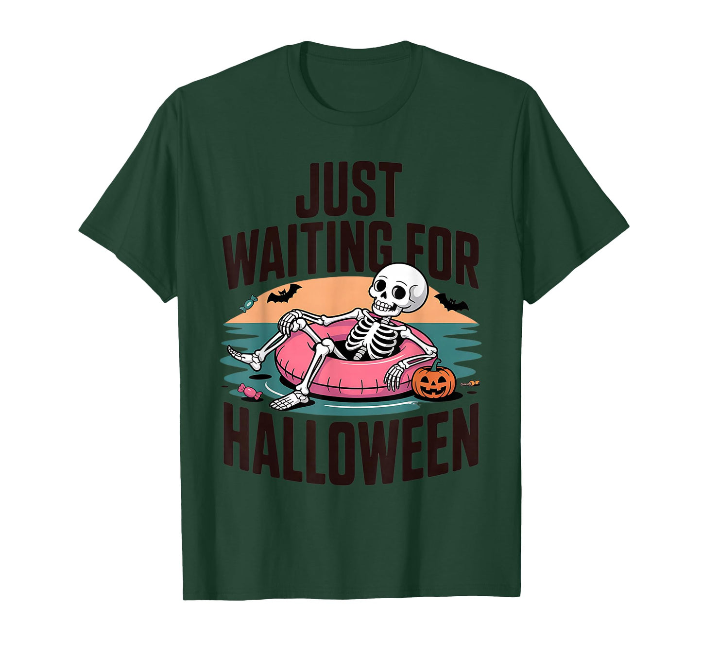 Just Waiting for Halloween Skeleton Fun Costume T-Shirt