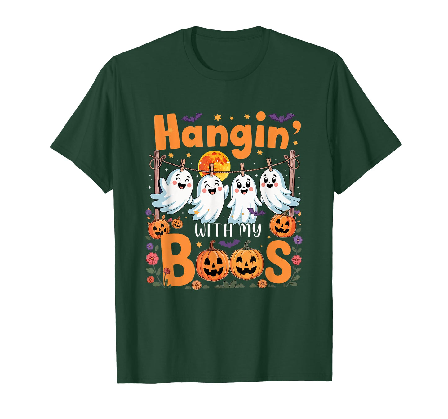 Hangin' with My Boos Halloween Funny Boos Carved Pumpkins T-Shirt
