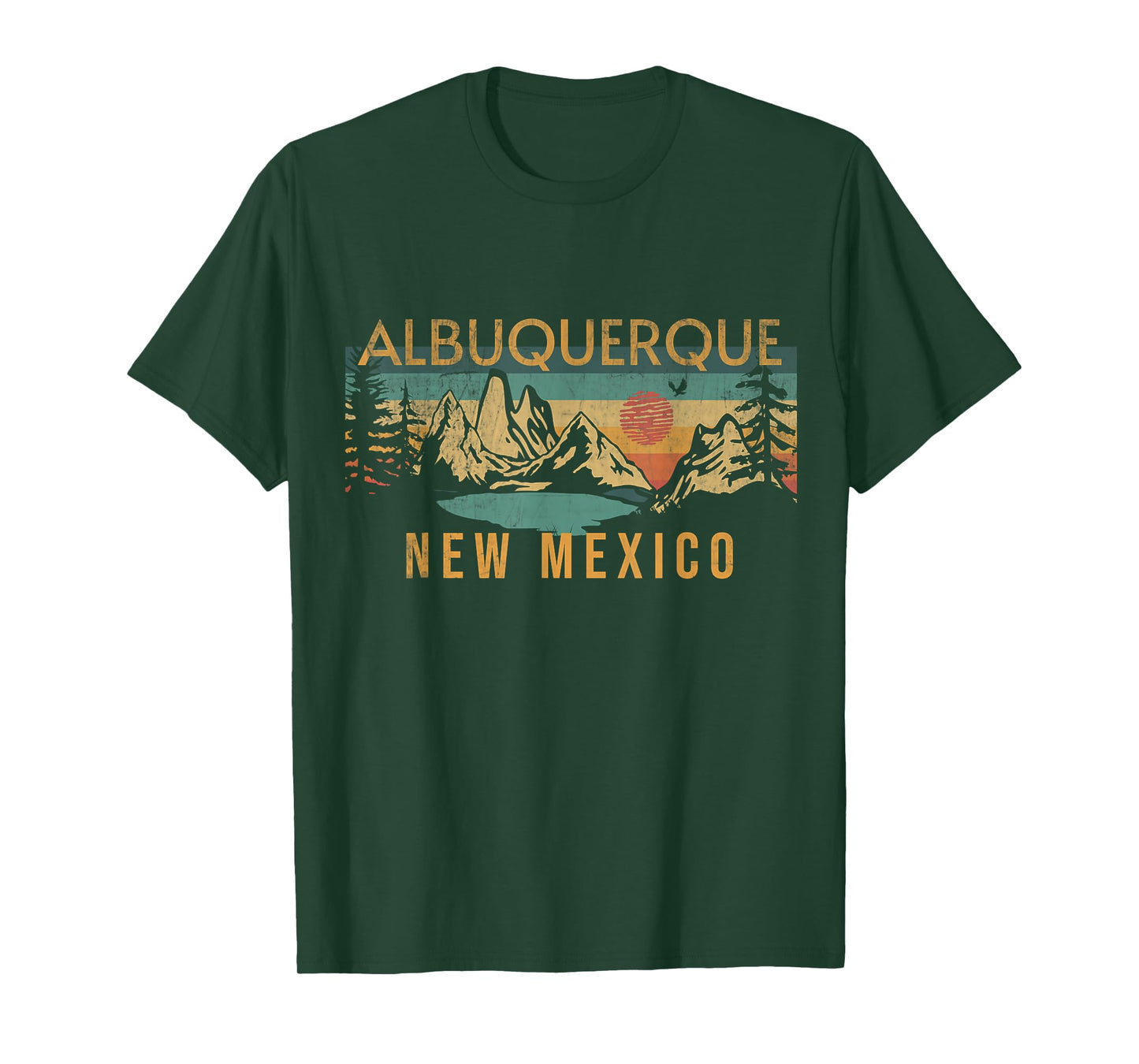 Albuquerque New Mexico USA Outdoor Vintage Albuquerque T-Shirt Blue Crew Neck Short Sleeve Classic Fit Unisex-Adults, Kids S