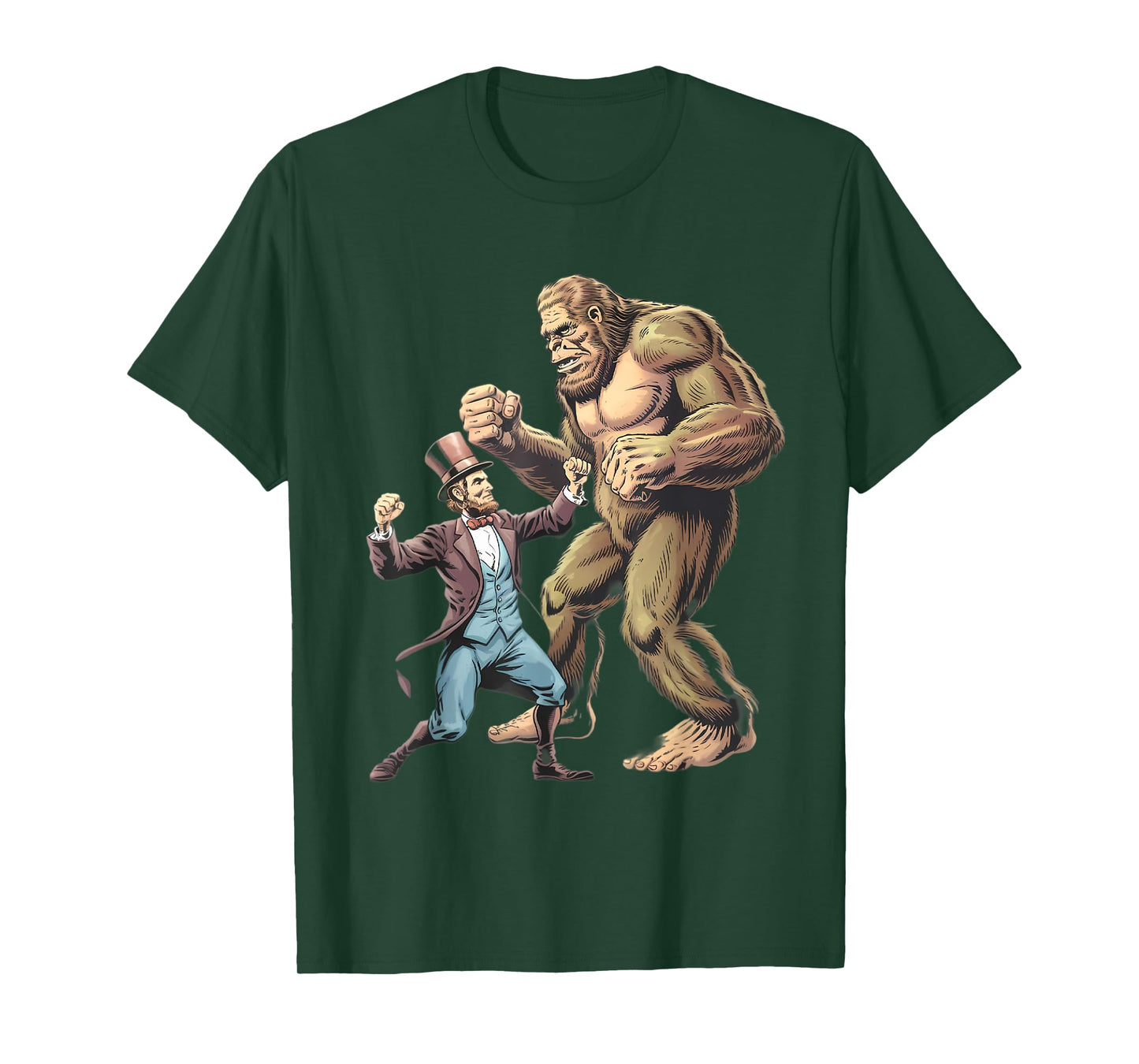 Abraham Lincoln Fighting Bigfoot T-Shirt