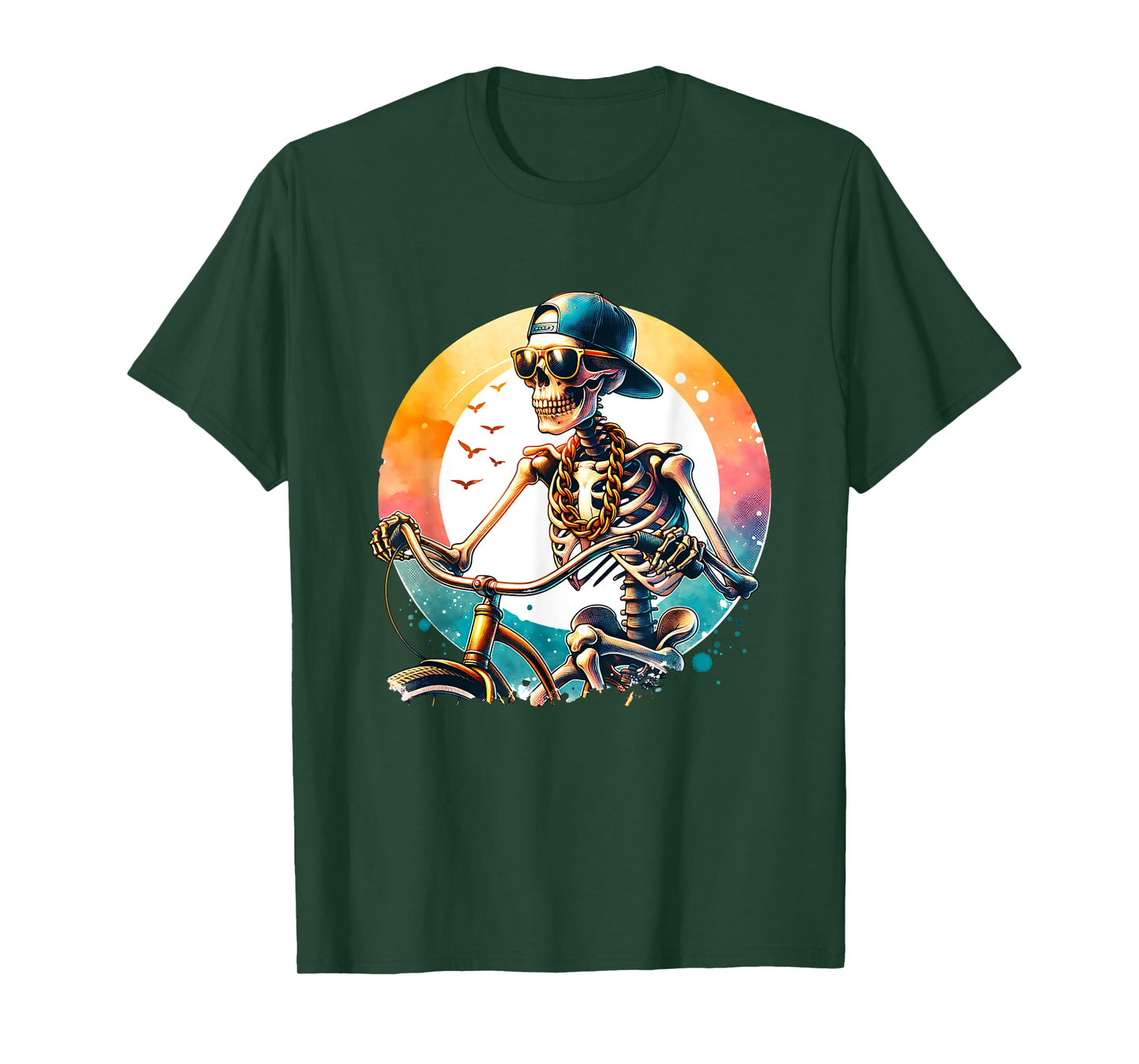 Ride Your Bike Cycling Skeleton Adventure Graphic T-Shirt