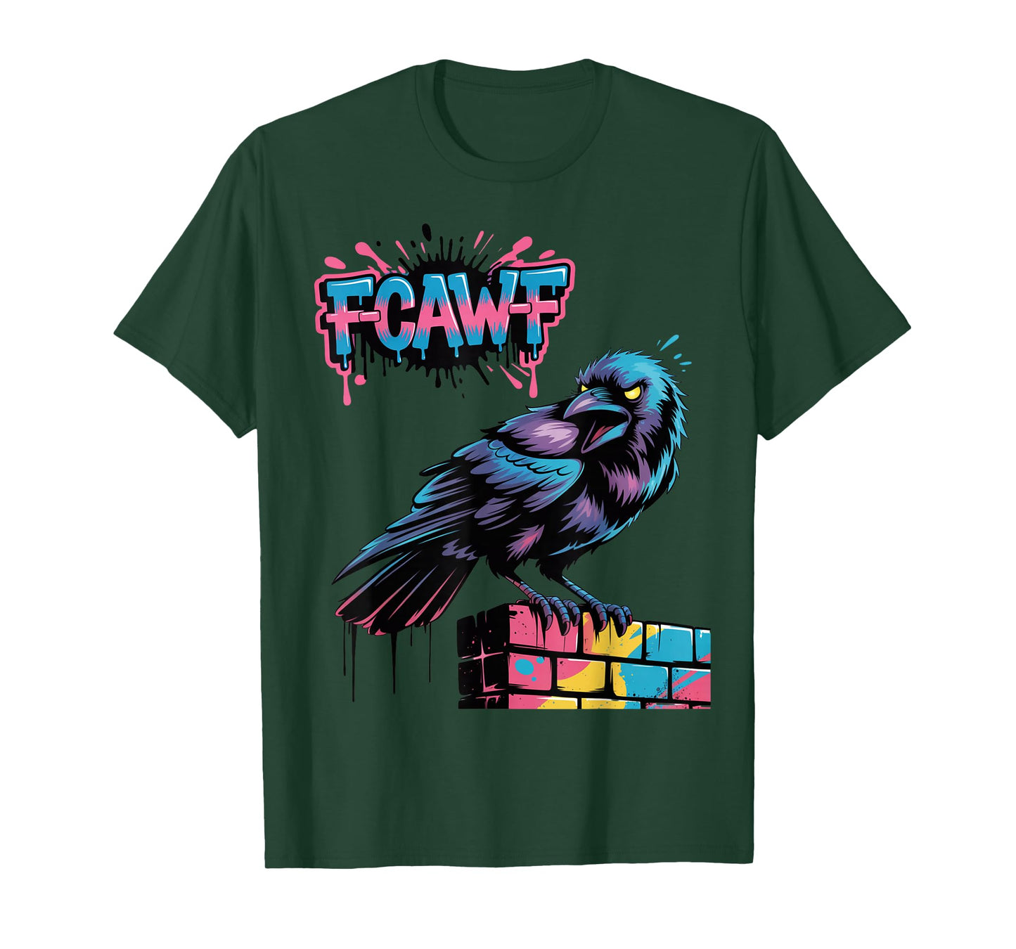 F-CAW-F Graffiti Crow Rude Funny Humour Streetwear Design T-Shirt