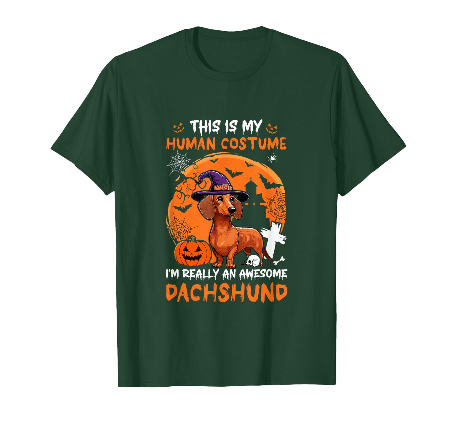 Human Costume Proud Awesome Dachshund Halloween Dog Owner T-Shirt
