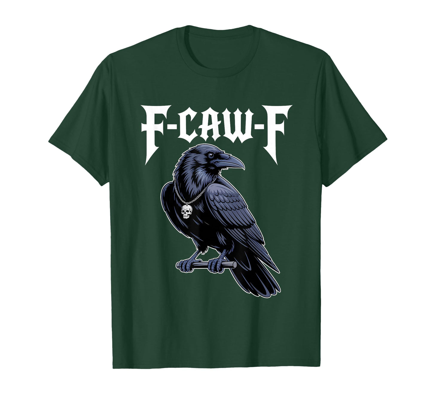 F-CAW-F Gothic Raven Crow Humor Creepy Skull Parody T-Shirt