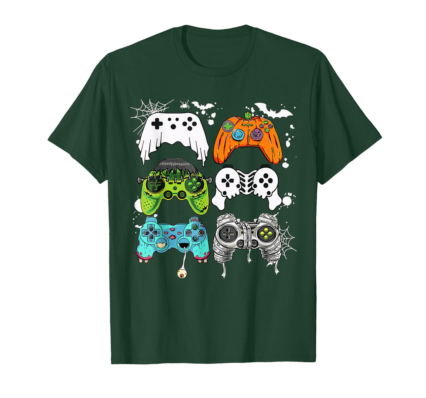Halloween Skeleton Zombie Gaming Controllers Mummy Boys Kids T-Shirt