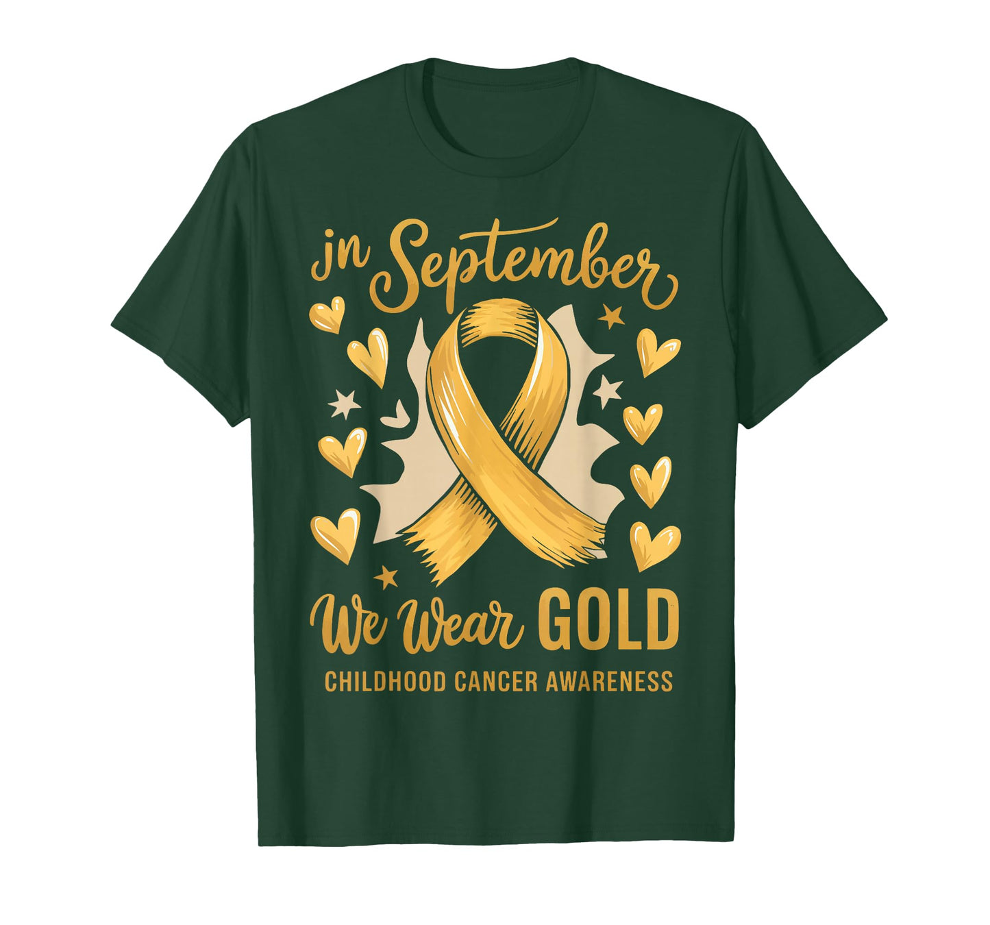 In September We Wear Gold Childhood Cancer Awareness T-Shirt