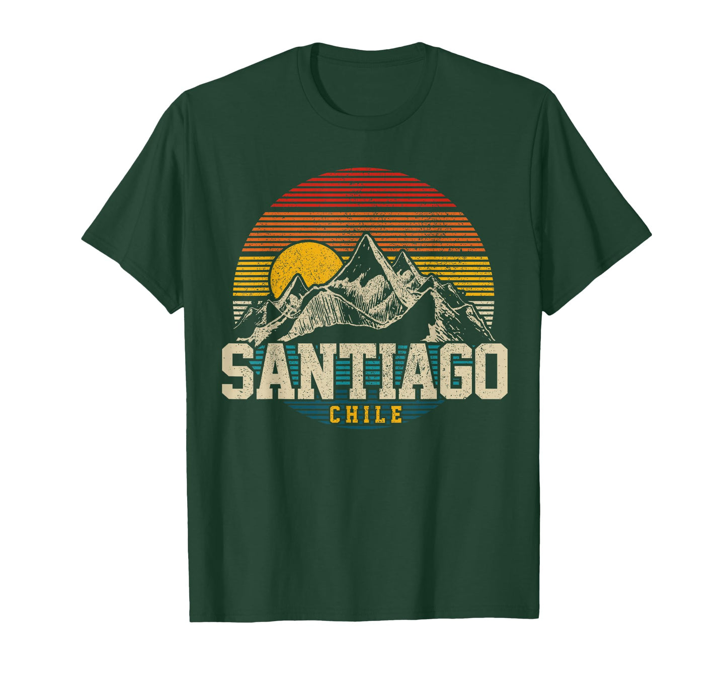 Santiago Chile Vintage Mountains Retro Souvenir Gift T-Shirt