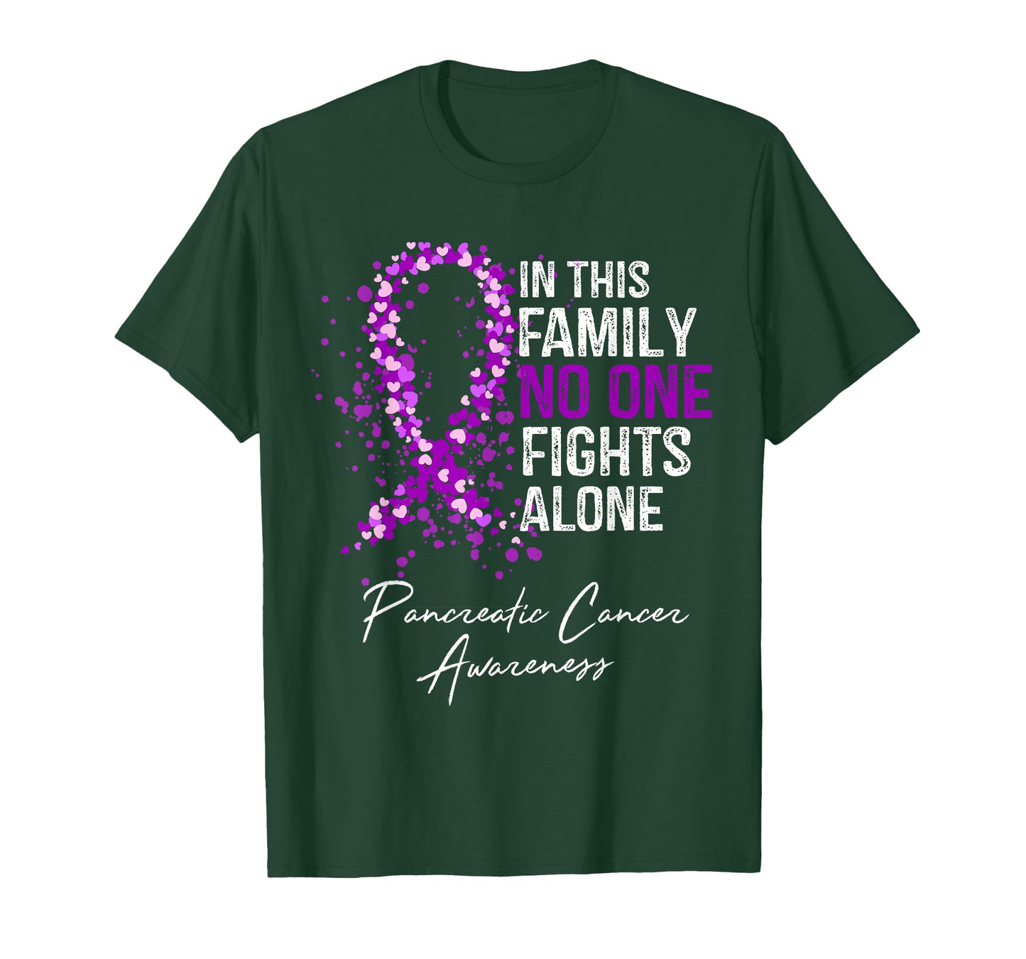 In This Family No One Fights Alone Shirt Pancreatic Cancer T-Shirt