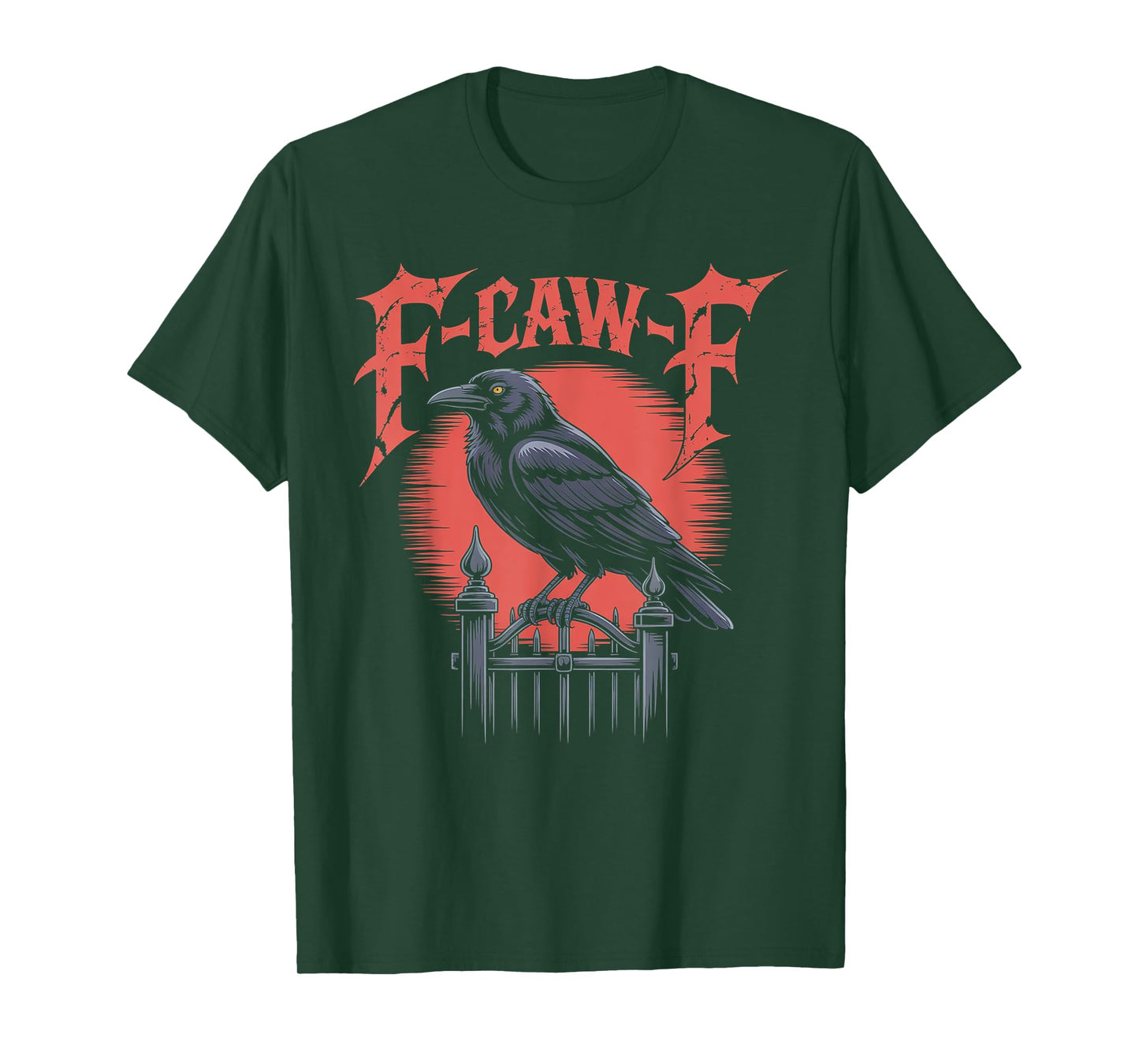 Retro Crow T-Shirt - Funny F-Caw-F Black Raven Bird Graphic T-Shirt