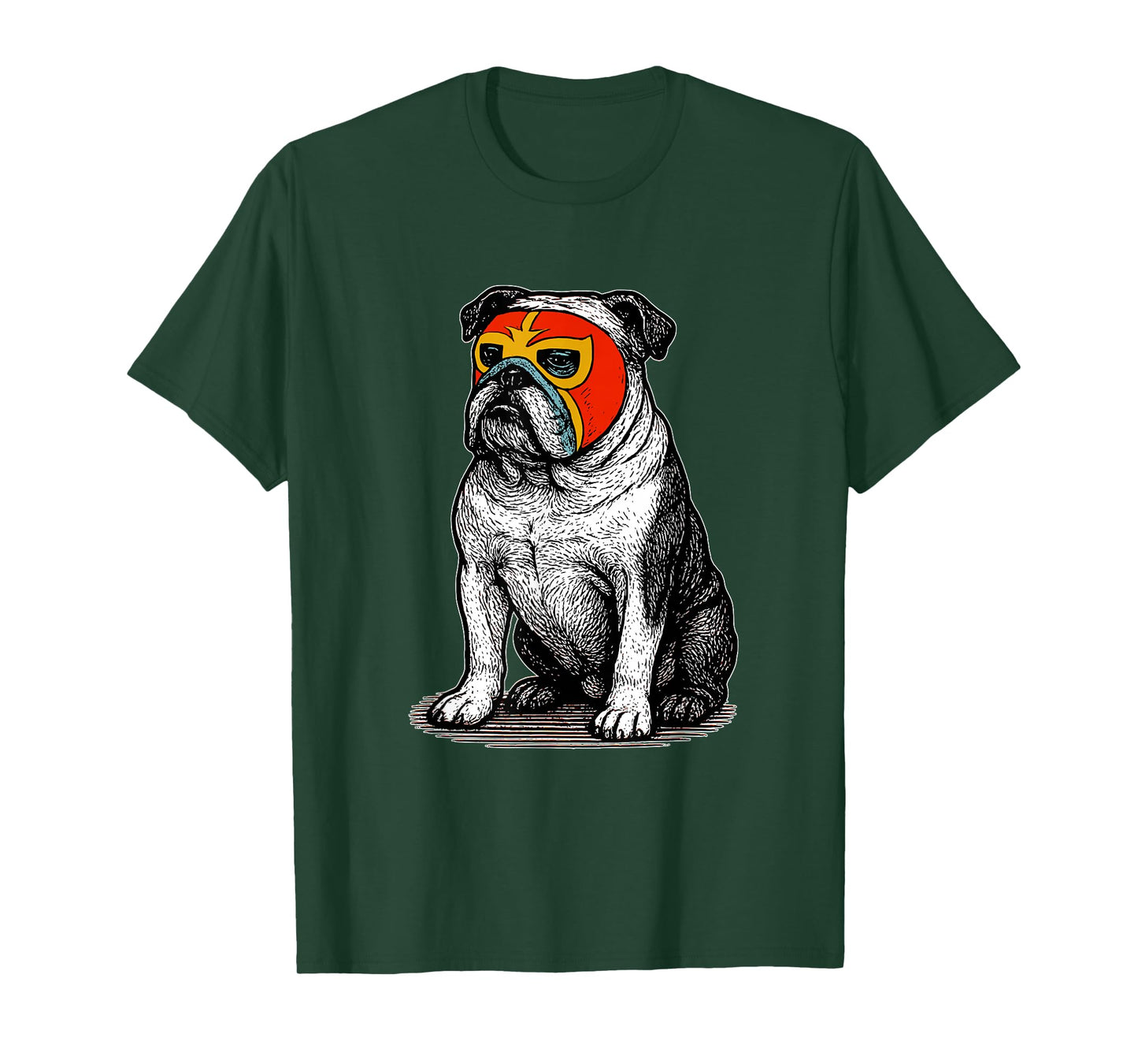 Vintage English Bulldog Luchador Mask Lucha Libre Dog Dad T-Shirt