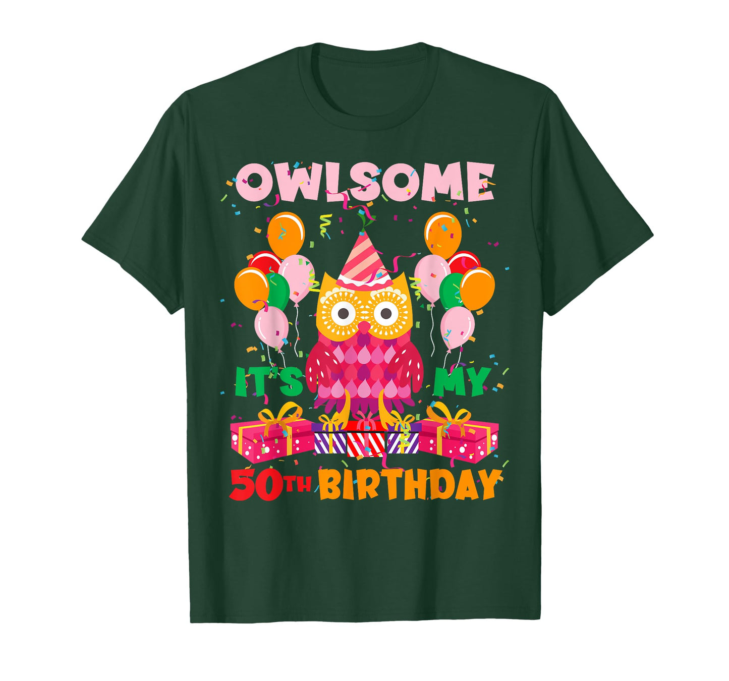 Owl 50th Owlsome Birthday Party Nature Lover Birdwatcher T-Shirt