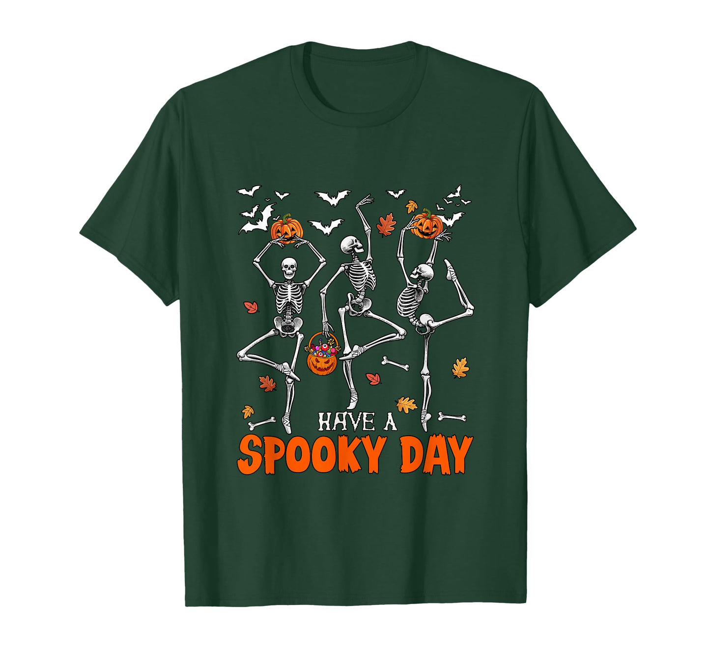 Have A Spooky Halloween Day Three Funny Skeletons Dancing T-Shirt