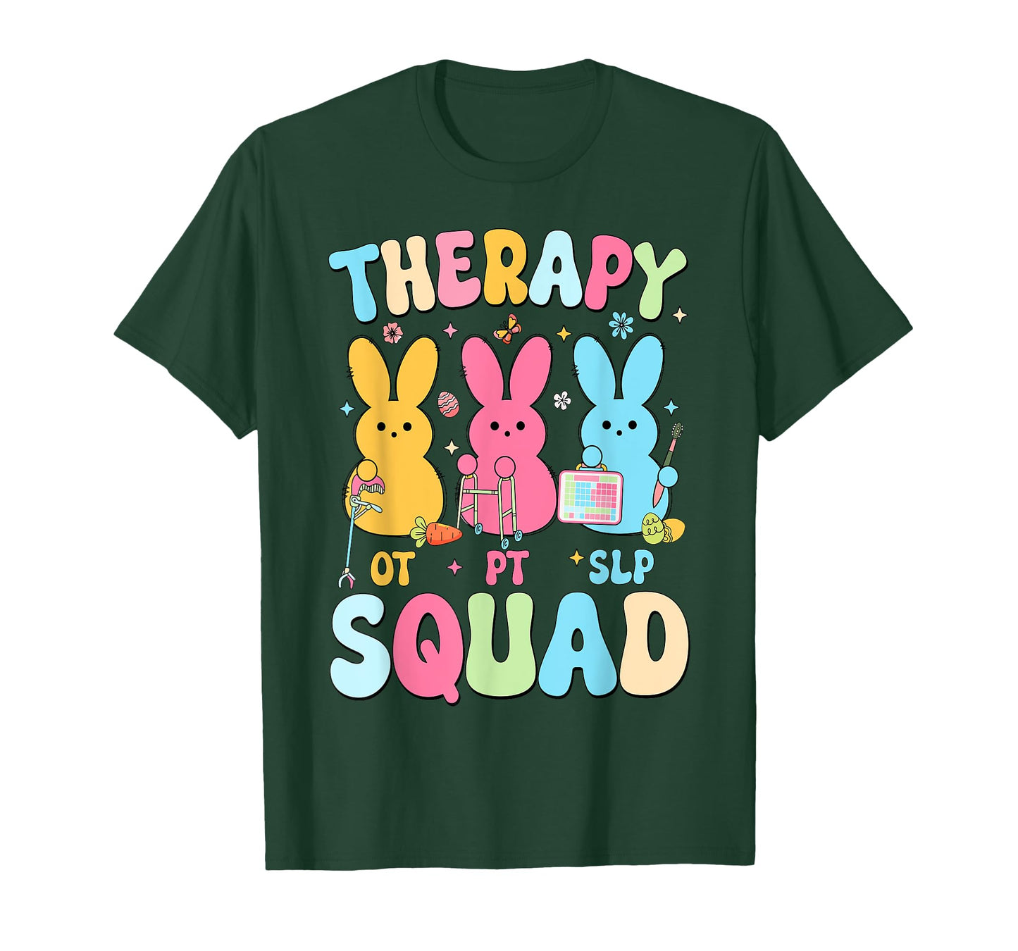 Therapy Squad Easter Day SLP OT PT Bunny Eggs Therapist T-Shirt
