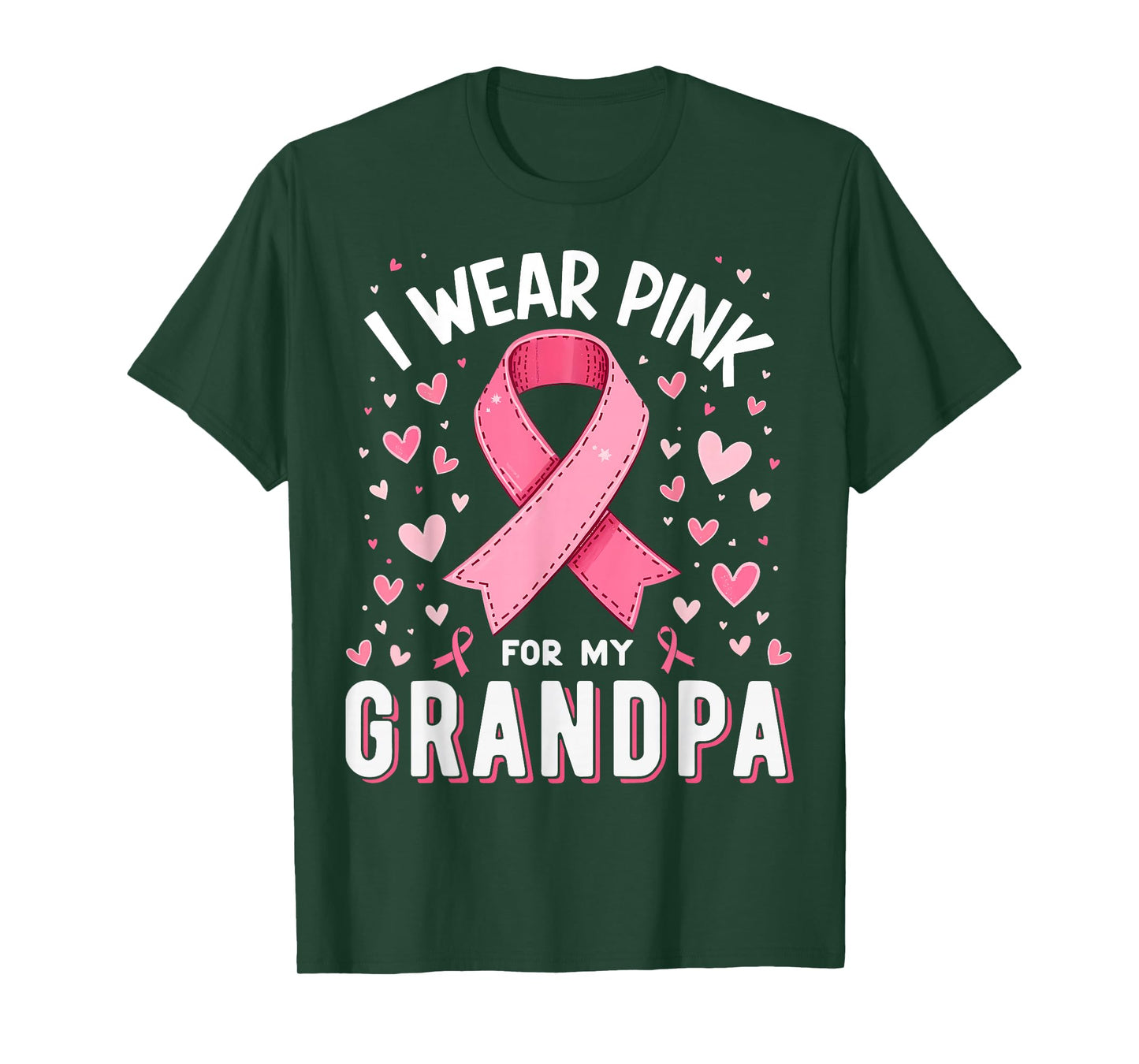 I Wear Pink For My Grandpa Cancer Awareness T-Shirt