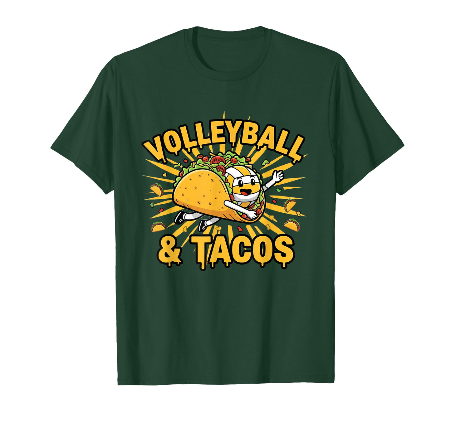Volleyball and Tacos Funny Sports Food Humor Quote for Men T-Shirt