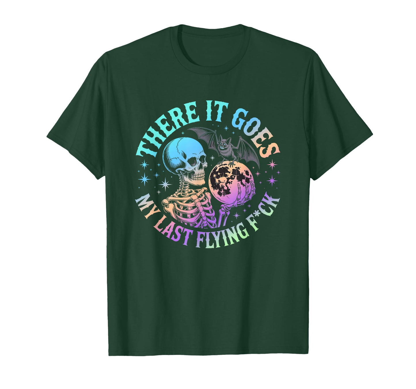 There It Goes My Last Flying F Funny Halloween Skeleton T-Shirt