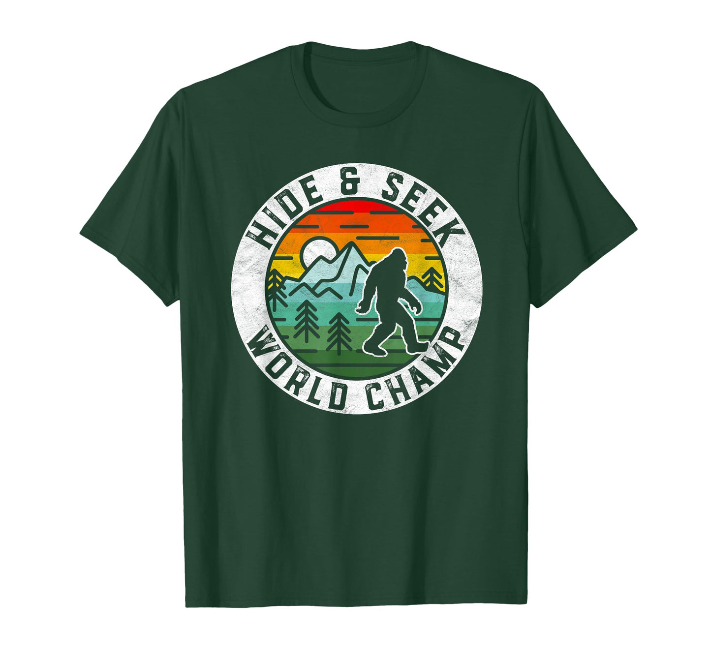 Bigfoot Hide and Seek World Champ Sasquatch Silhouette T-Shirt