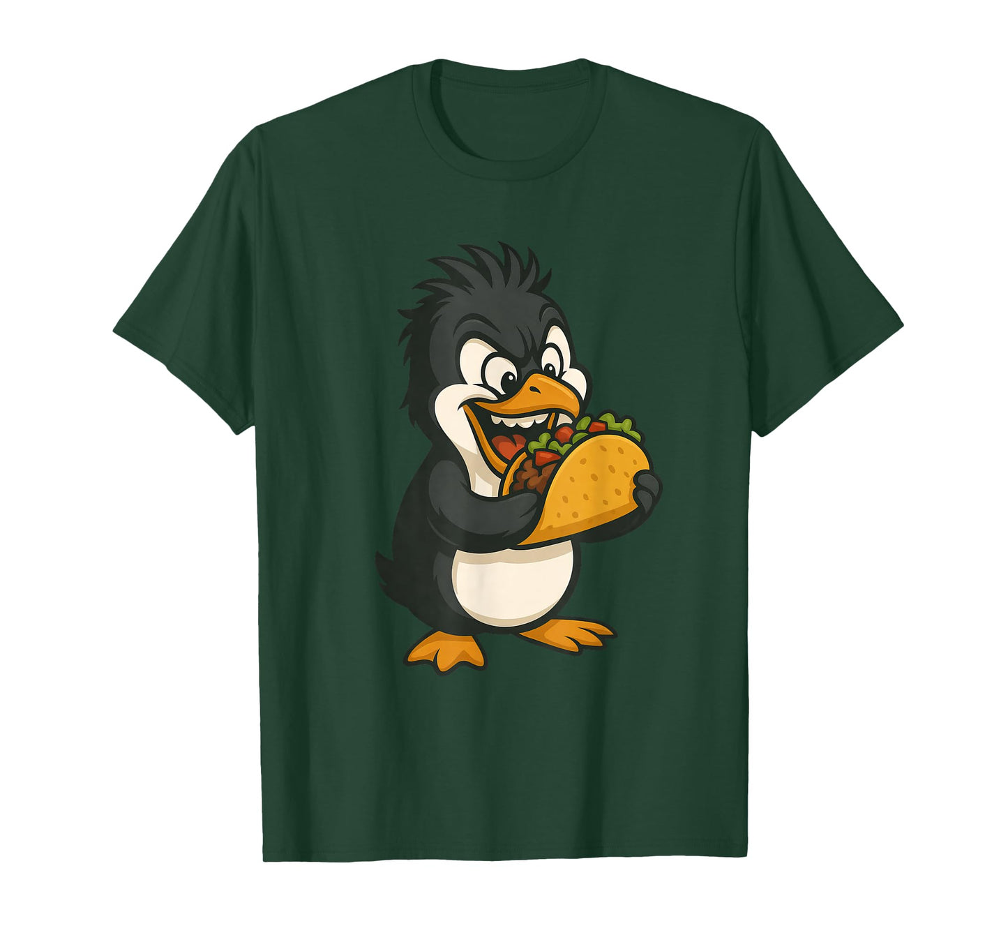 Funny Penguin Taco Lover Mexican Food Cartoon T-Shirt