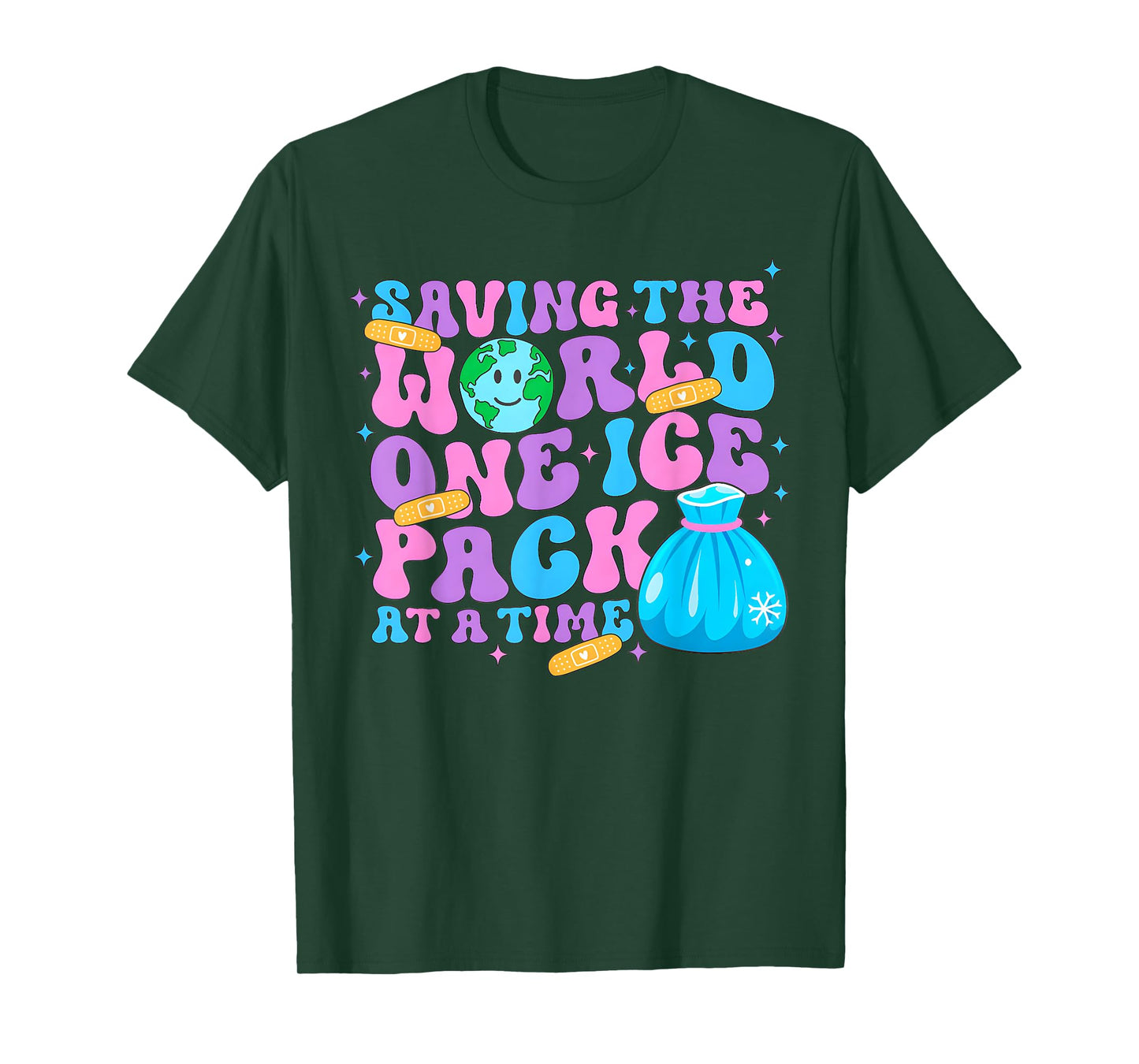 Saving The World One Ice Pack At Time School Nurse T-Shirt