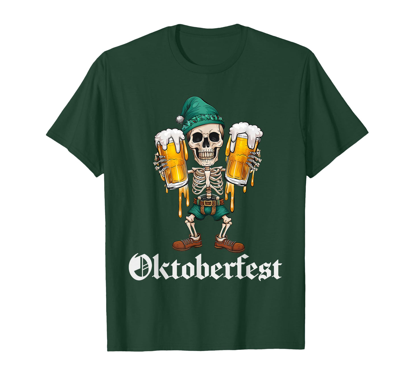 Funny Skeleton Enjoy Oktoberfest German Drinking Festival T-Shirt