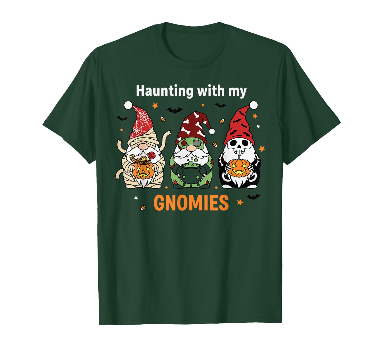 Haunting with My Gnomies Cute Halloween Design T-Shirt