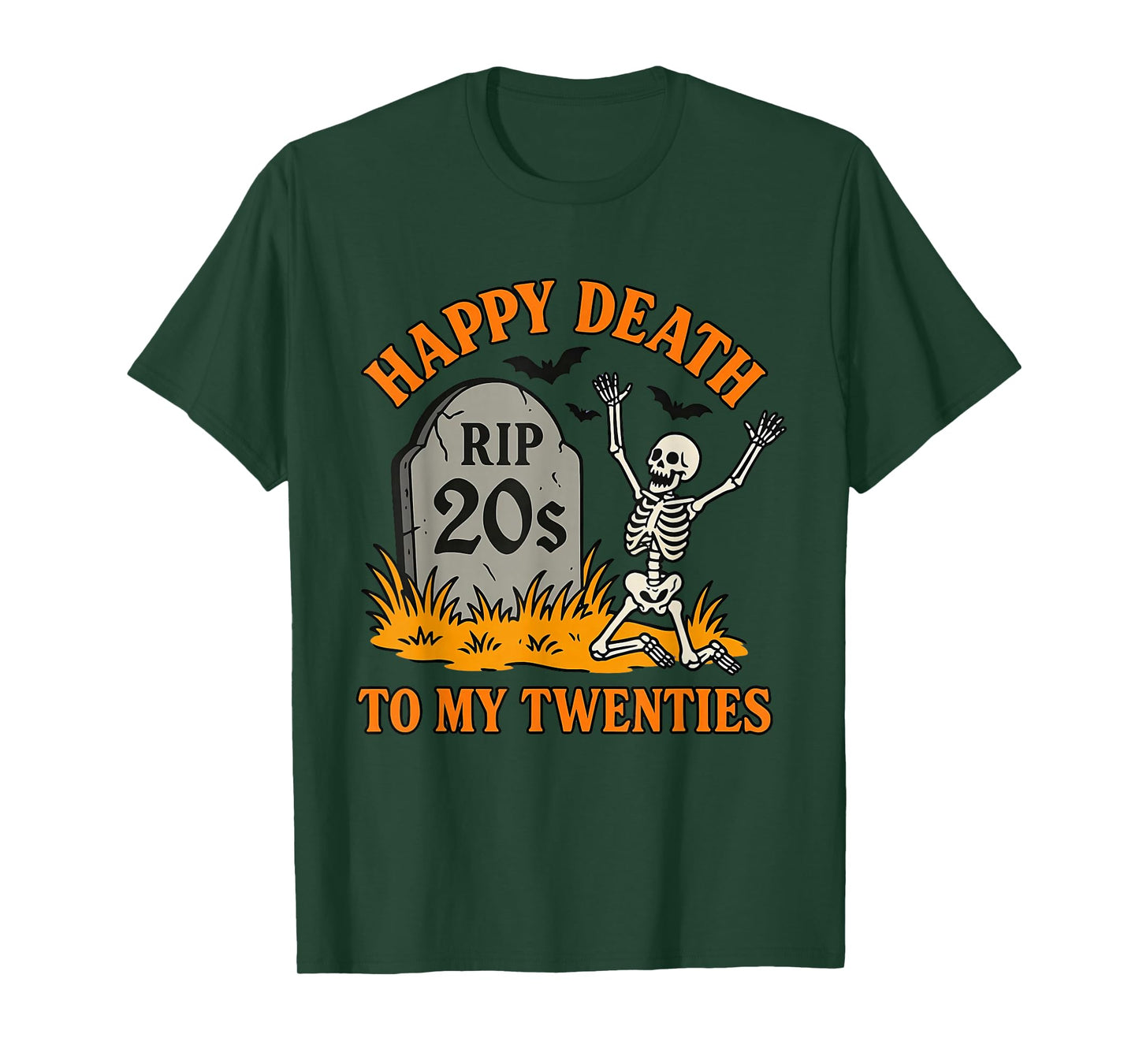 Death to My 20's RIP Twenties Gothic Skeleton 30th Birthday T-Shirt