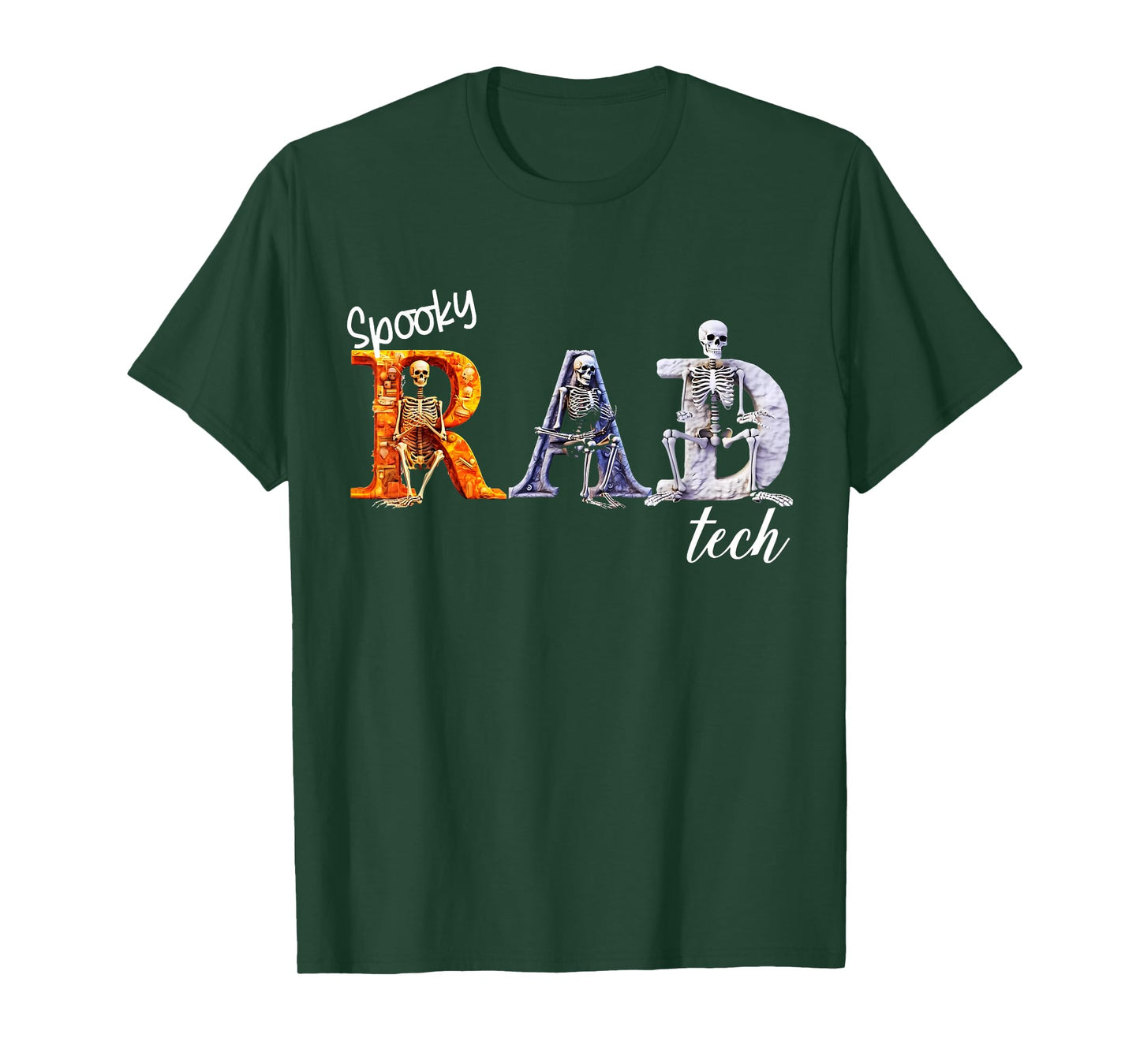 Spooky Rad tech Skeleton Halloween Radiologist X-ray Tech T-Shirt