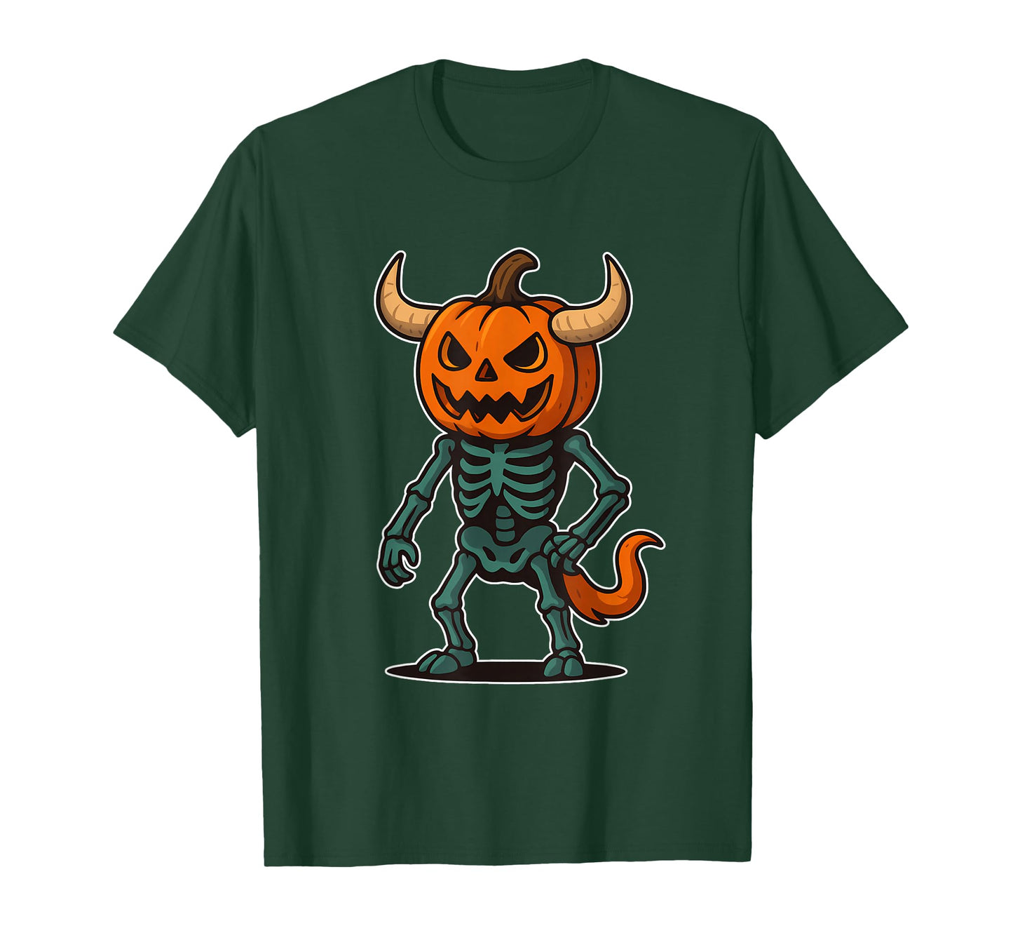 Pumpkin Demon Skeleton T-Shirt
