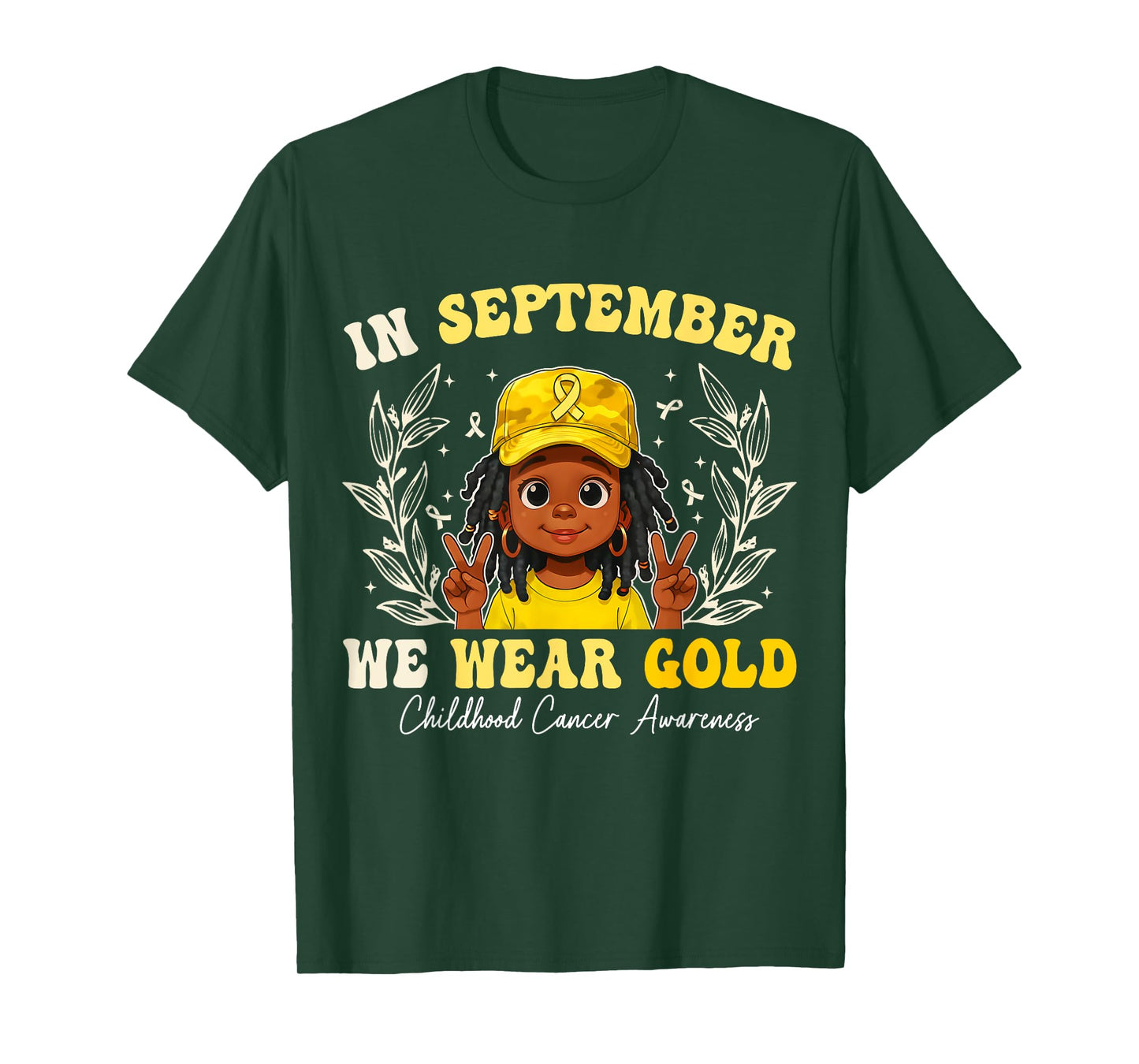 In September We Wear Gold For Black Girls Boys Men Women T-Shirt