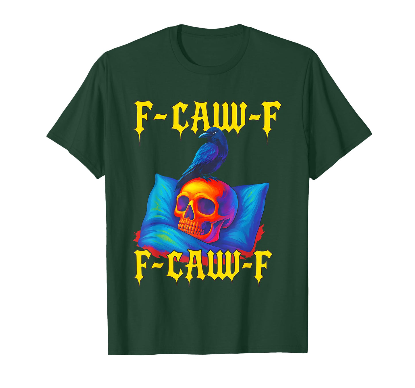 Skull and Crow F CAW F Halloween T-Shirt