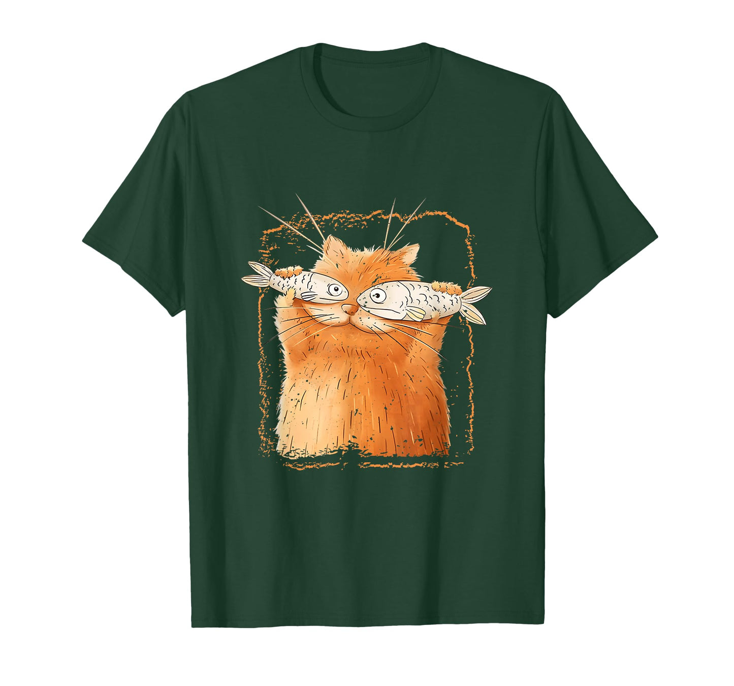 Cat With Fisheyes Kitten Funny Parody Cat Lover Cartoon T-Shirt