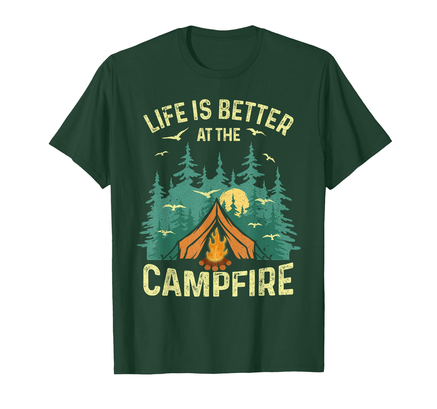 Unique Camping Gift RV Camper Accessories & Stuff Unisex-Adults, Kids Black Cotton 60%, Polyester 40% Short Sleeve Crew Neck T-Shirt Small Camping, Outdoor Adventures