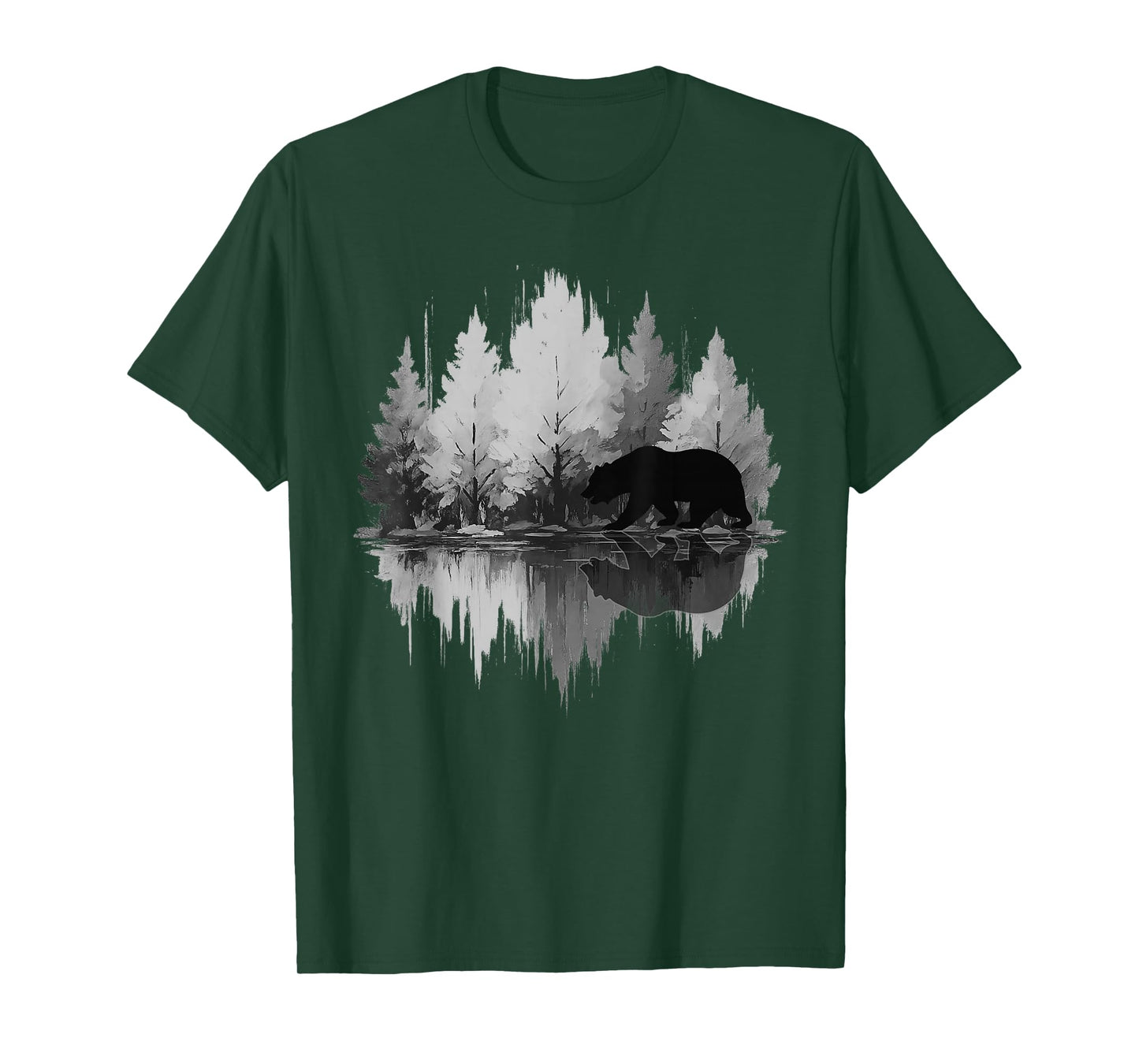 Wildlife Abstract Nature Animal Bear Reflection Forest Trees T-Shirt