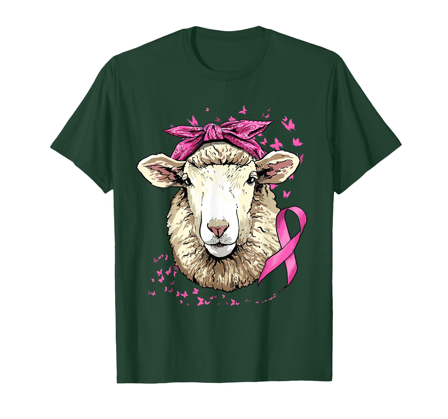 Sheep Breast Cancer Awareness Pink Ribbon Cancer Survivor T-Shirt