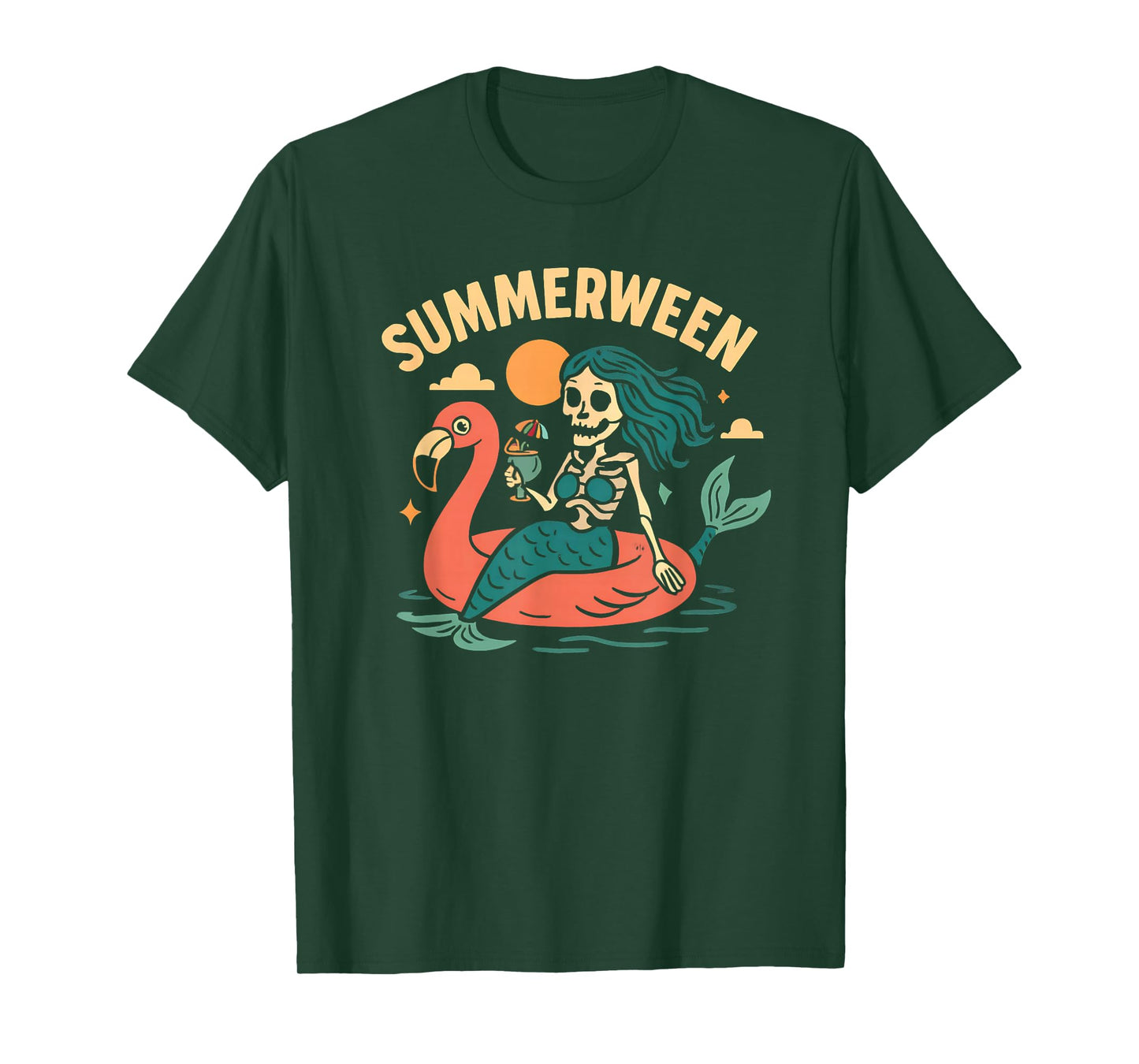 Summerween Summer Halloween Mermaid Summerween T-Shirt