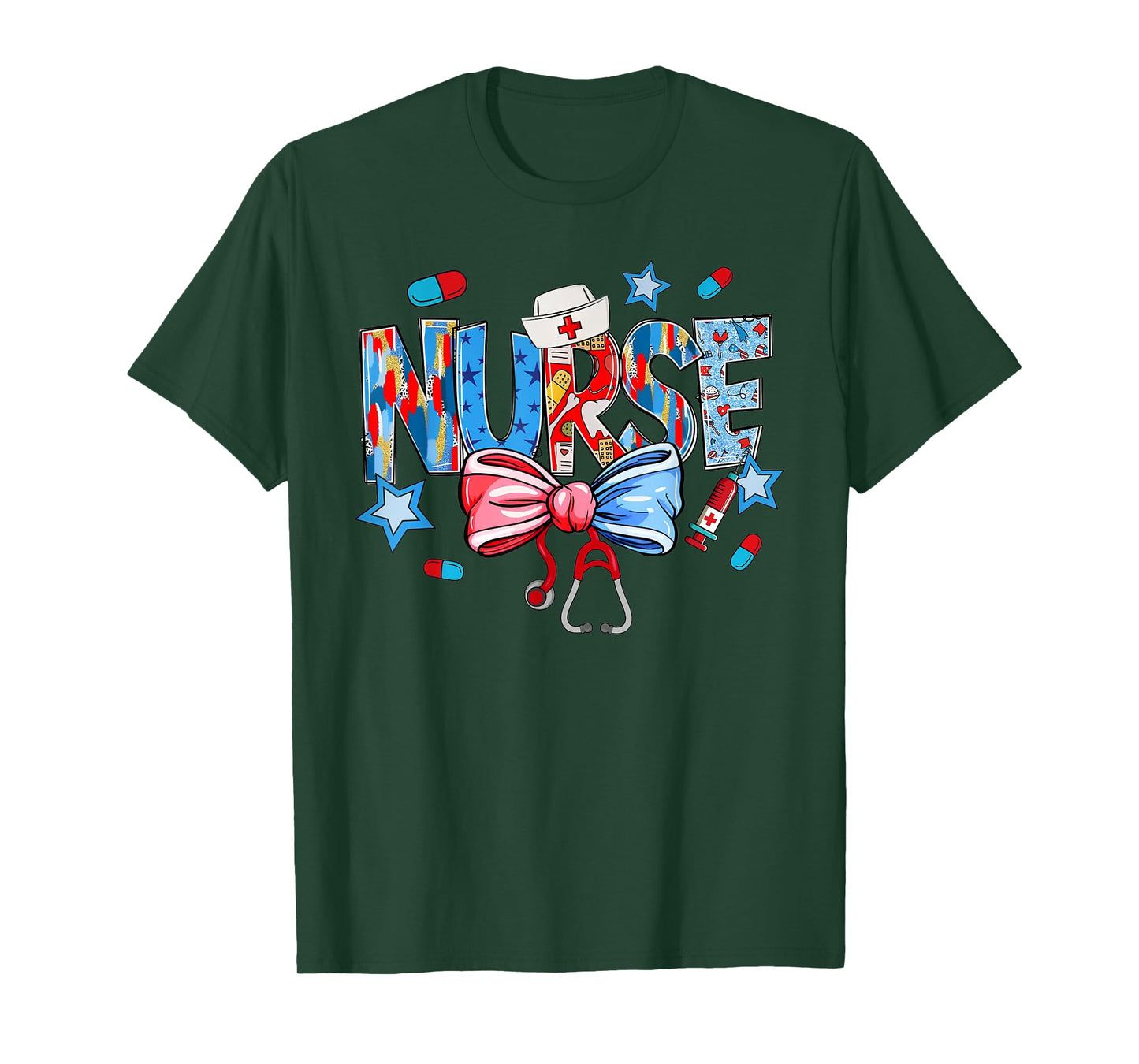 American Nurse 4th of July Nurse Scrub Top Patriot Women Rn T-Shirt